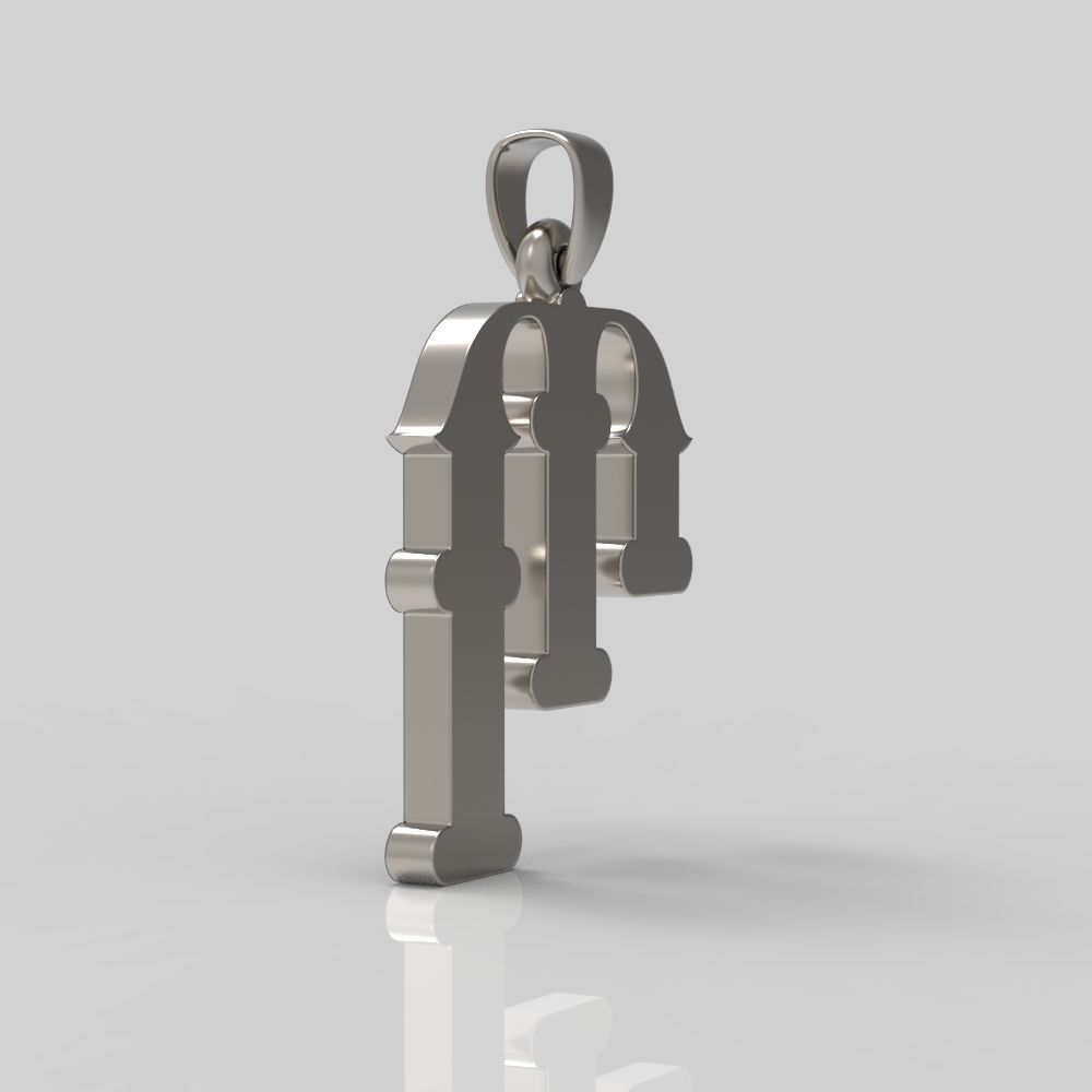 Decorative Letter P 3D print model_6