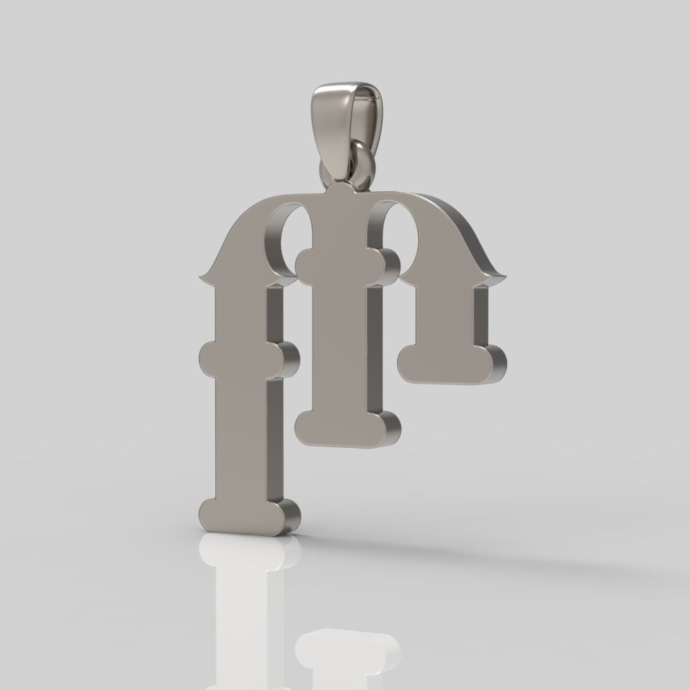 Decorative Letter P 3D print model_8