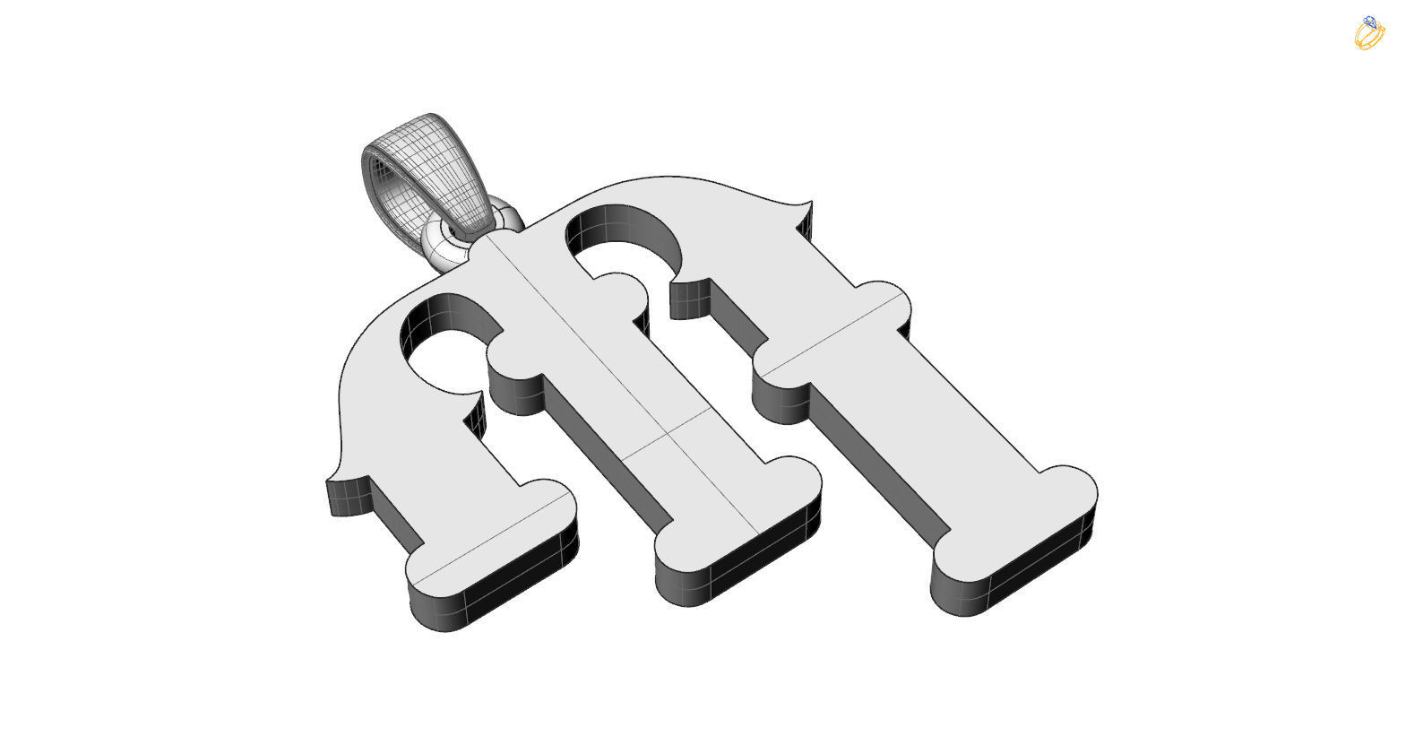 Decorative Letter P 3D print model_2