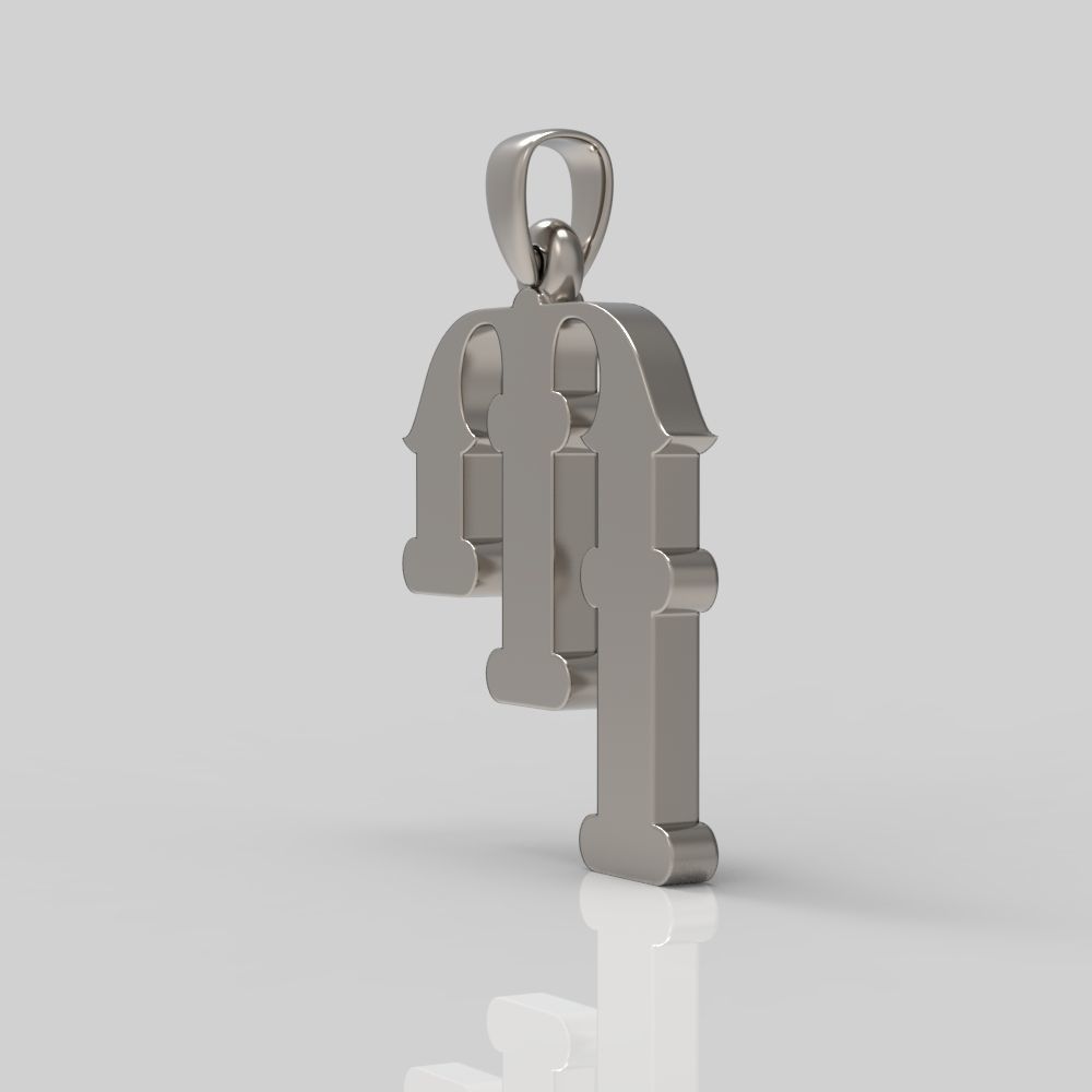 Decorative Letter P 3D print model_4