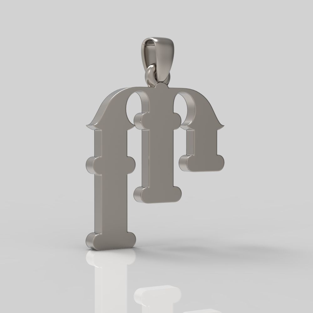 Decorative Letter P 3D print model_3