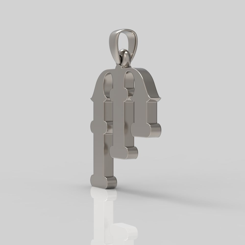 Decorative Letter P 3D print model_9