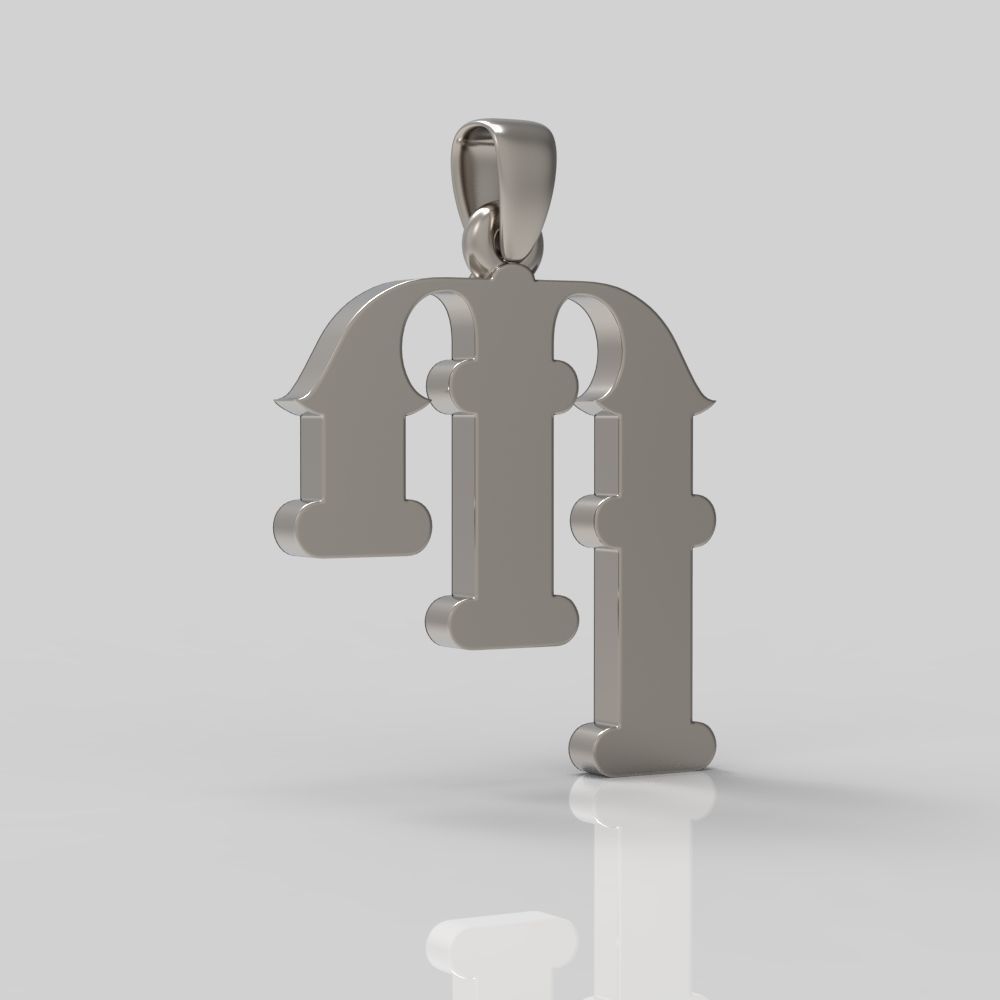 Decorative Letter P 3D print model_12