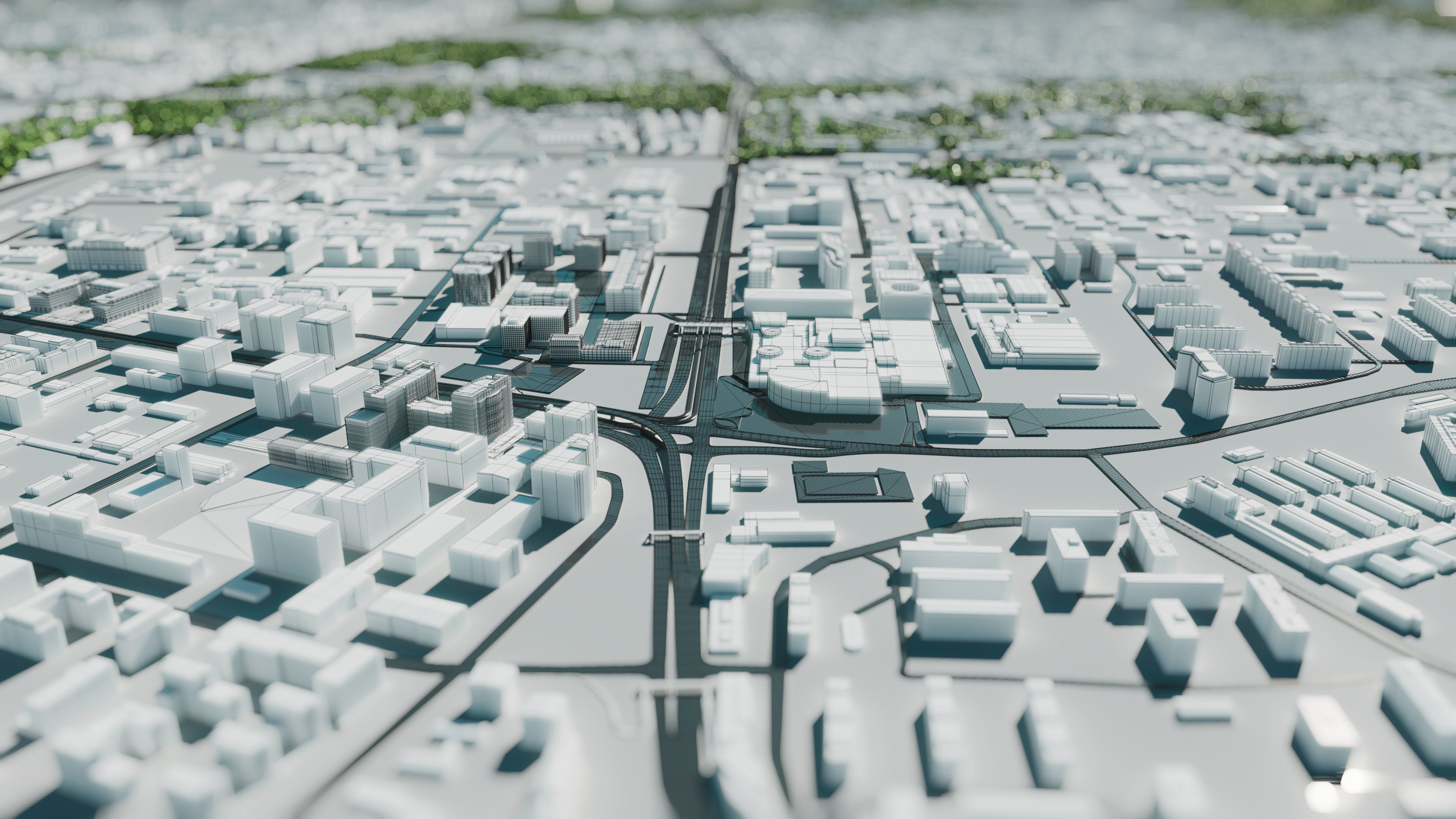 City model - Warsaw Capitol of Poland - Low poly buildings 3D model_3