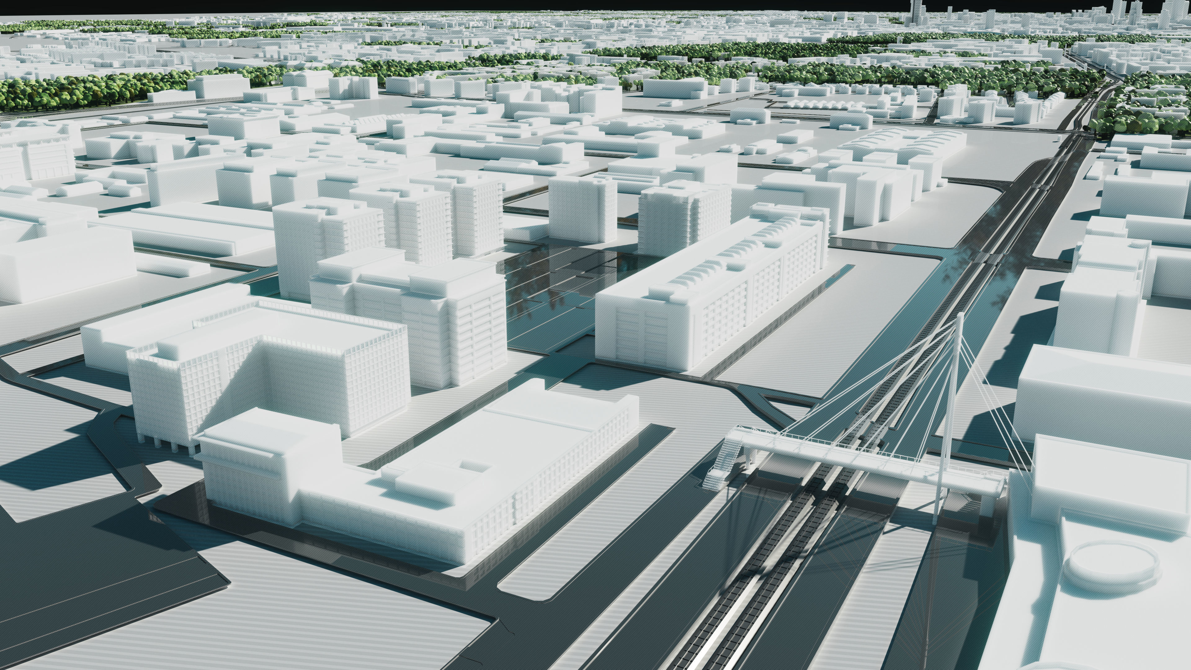 City model - Warsaw Capitol of Poland - Low poly buildings 3D model_13