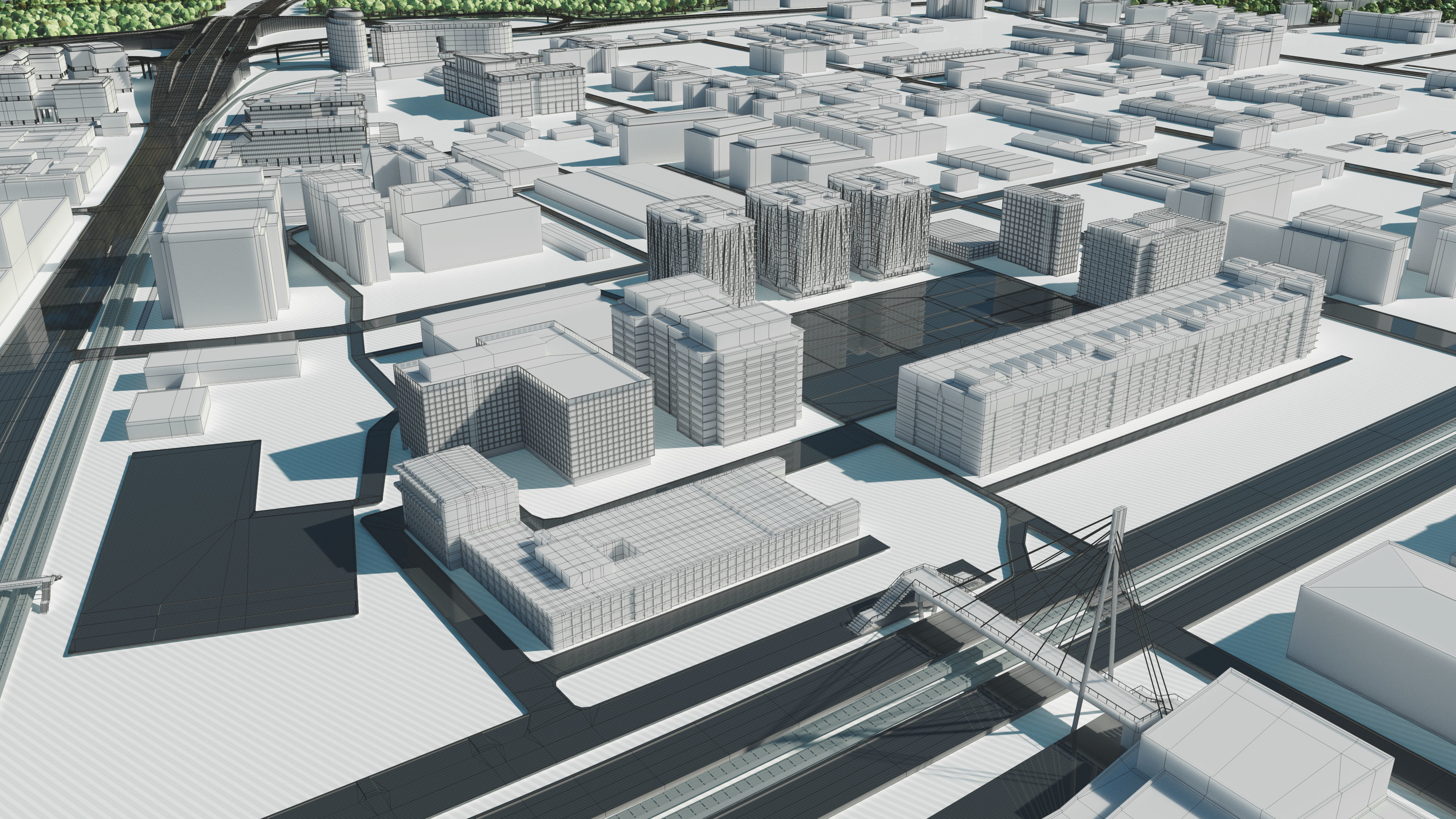 City model - Warsaw Capitol of Poland - Low poly buildings 3D model_26