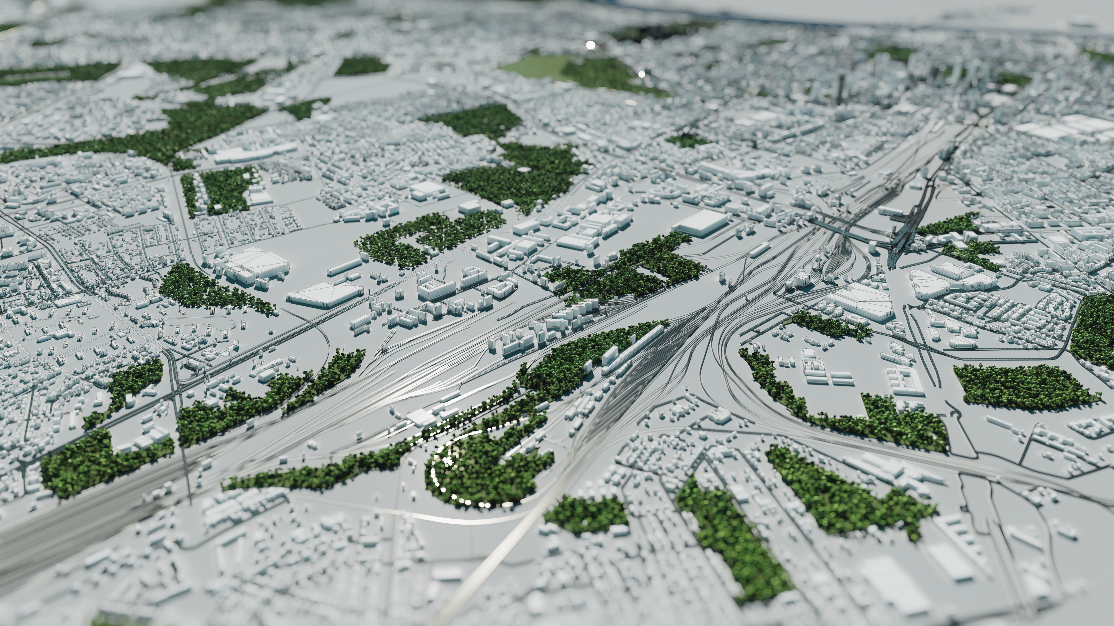 City model - Warsaw Capitol of Poland - Low poly buildings 3D model_8