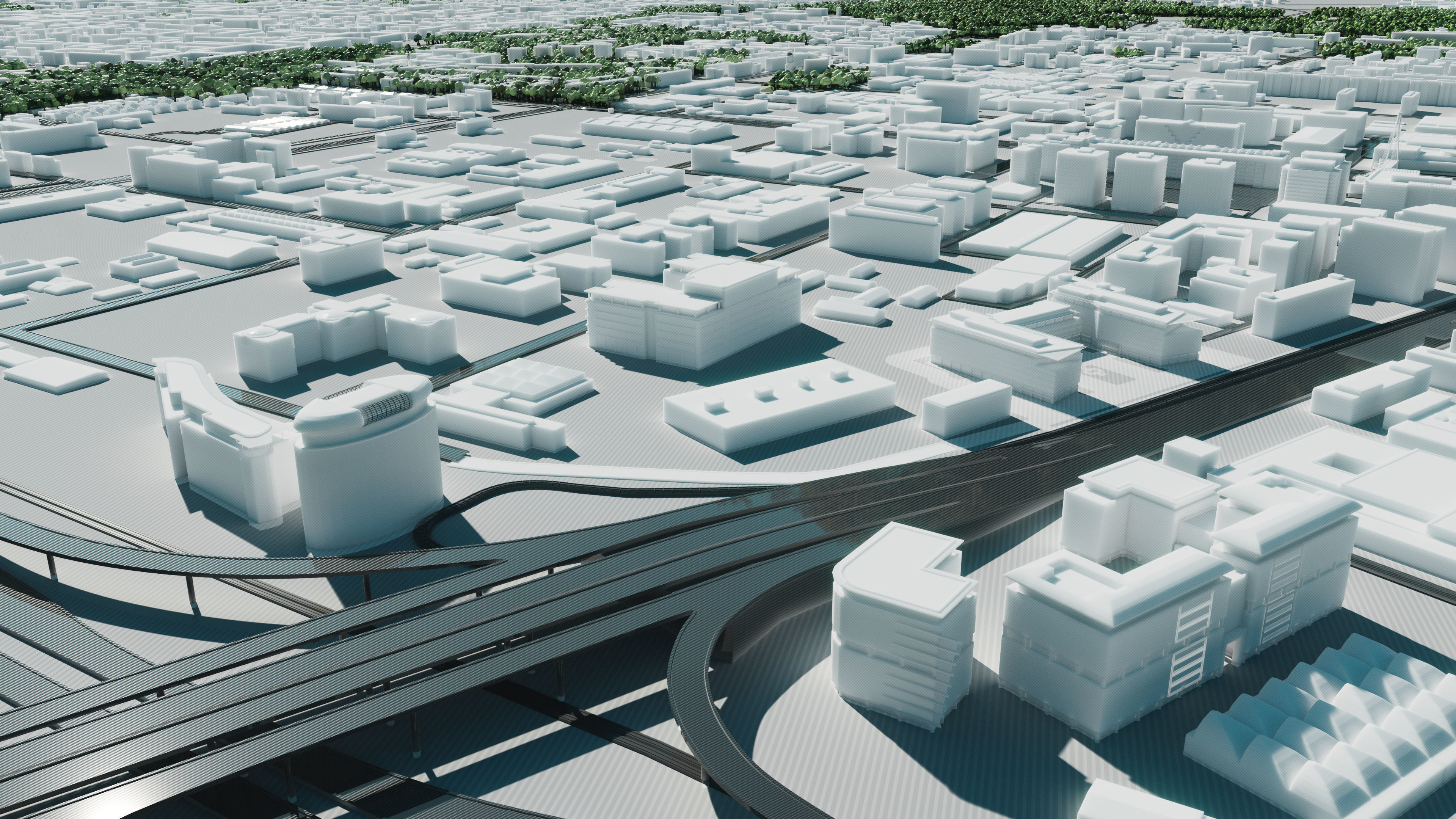 City model - Warsaw Capitol of Poland - Low poly buildings 3D model_16