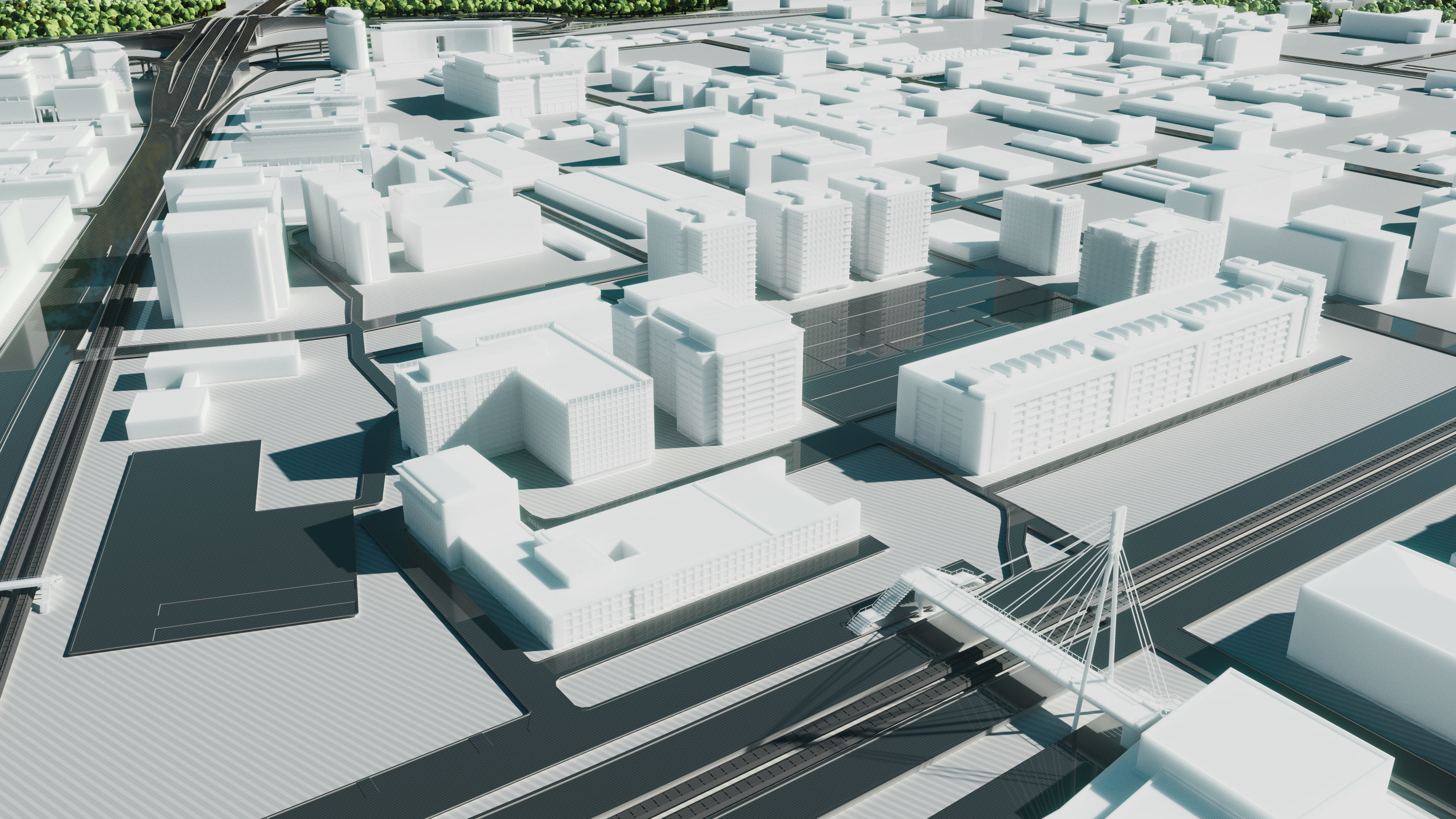 City model - Warsaw Capitol of Poland - Low poly buildings 3D model_14