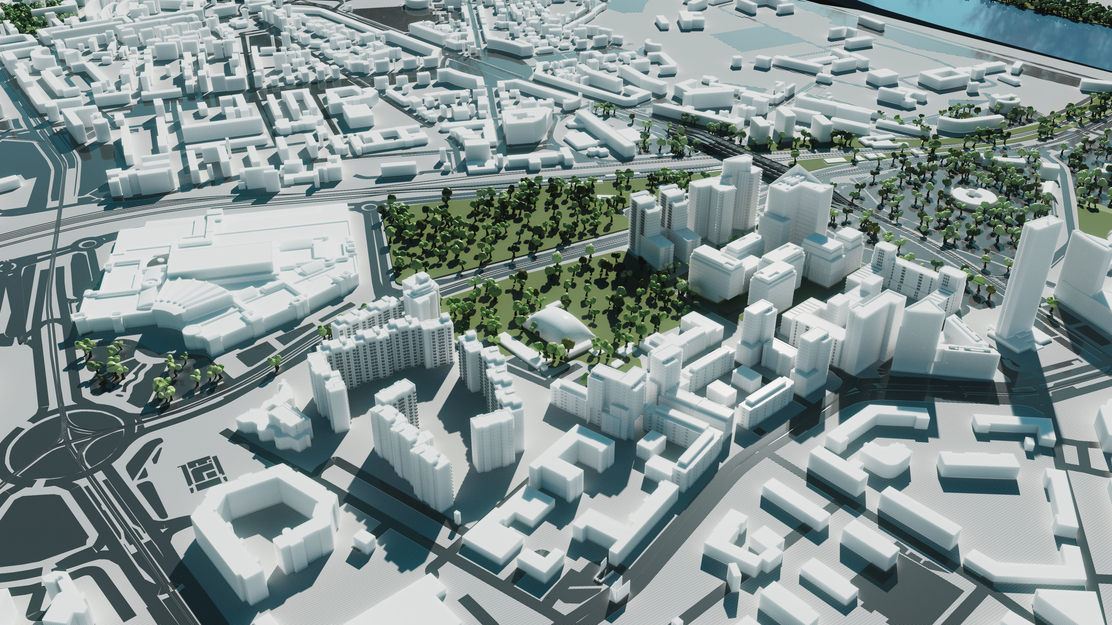 City model - Warsaw Capitol of Poland - Low poly buildings 3D model_17