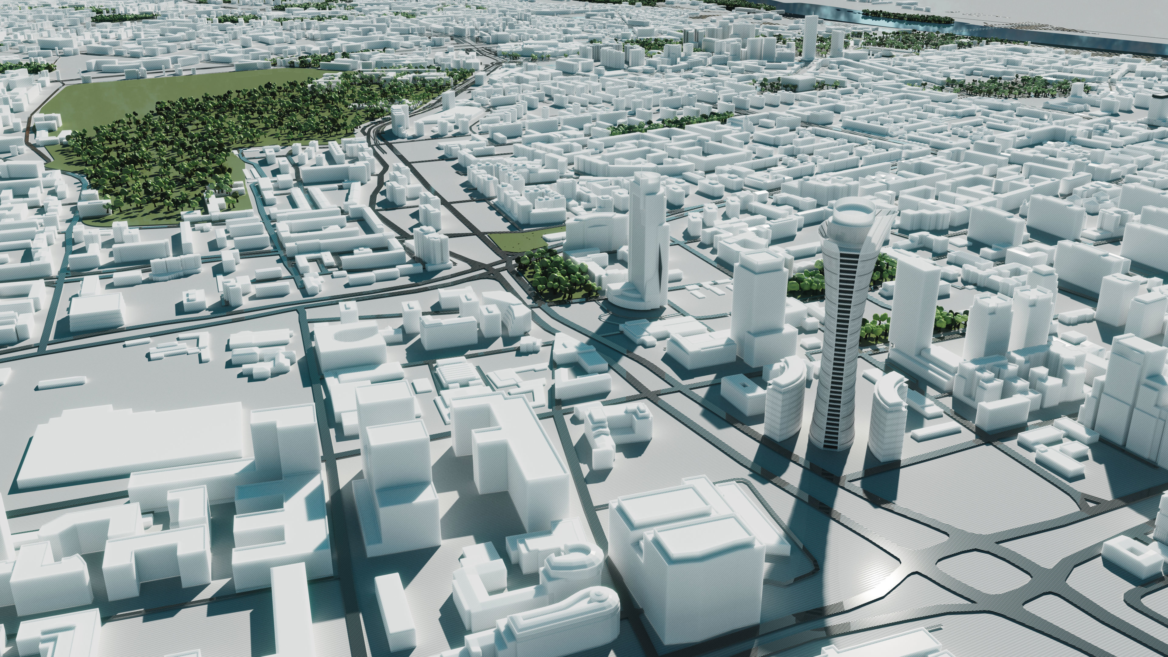 City model - Warsaw Capitol of Poland - Low poly buildings 3D model_15