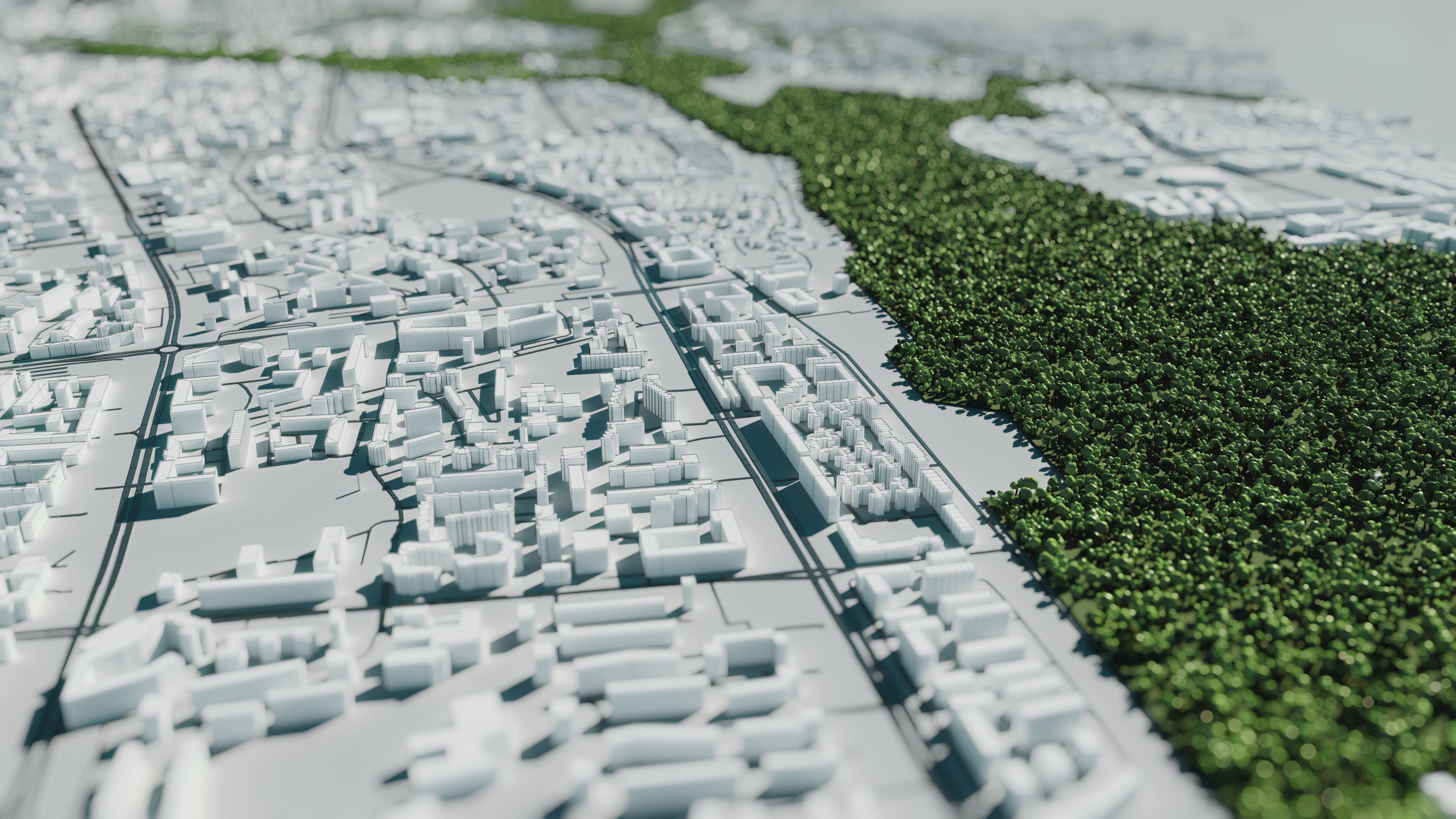 City model - Warsaw Capitol of Poland - Low poly buildings 3D model_1