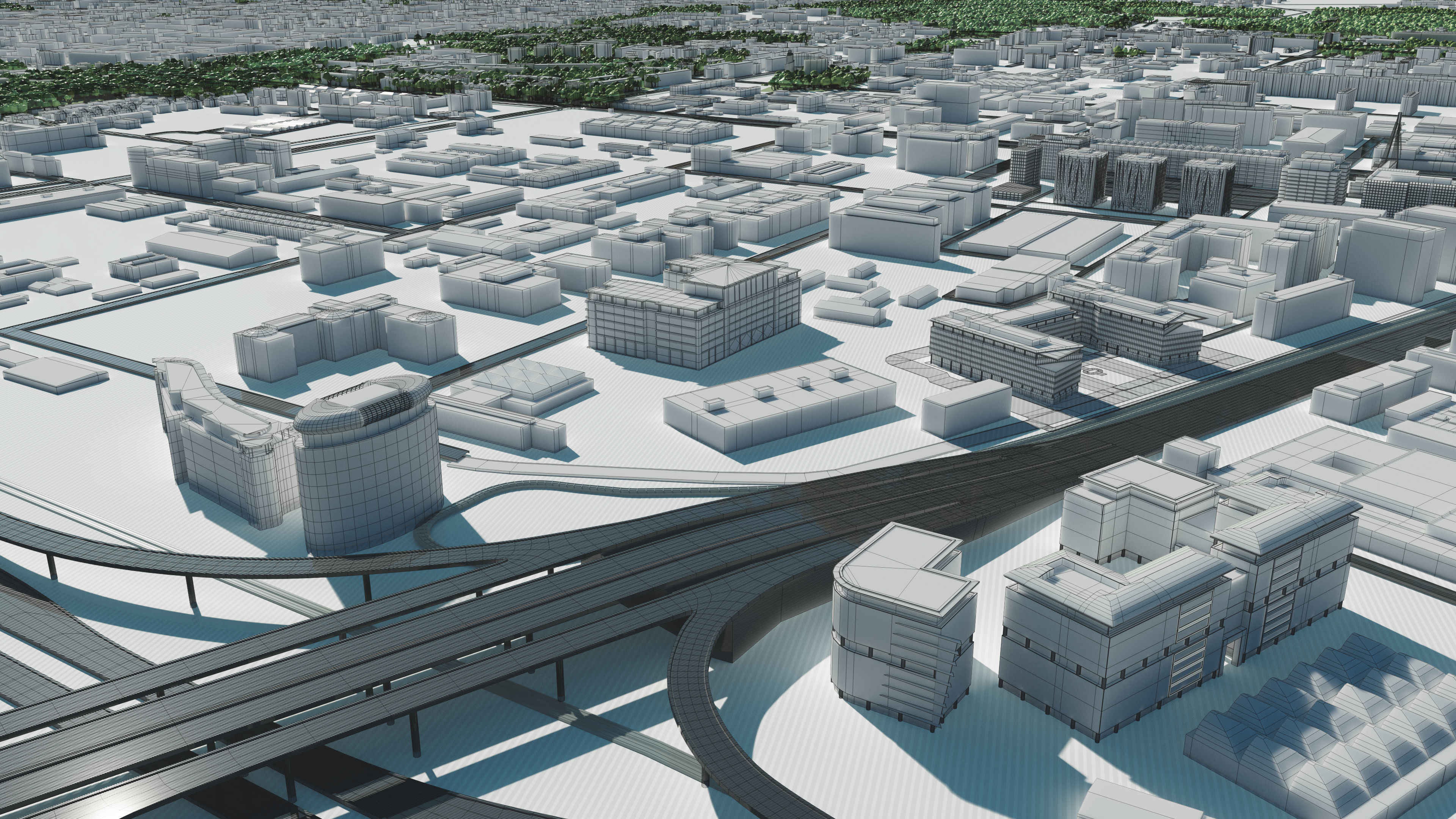 City model - Warsaw Capitol of Poland - Low poly buildings 3D model_27