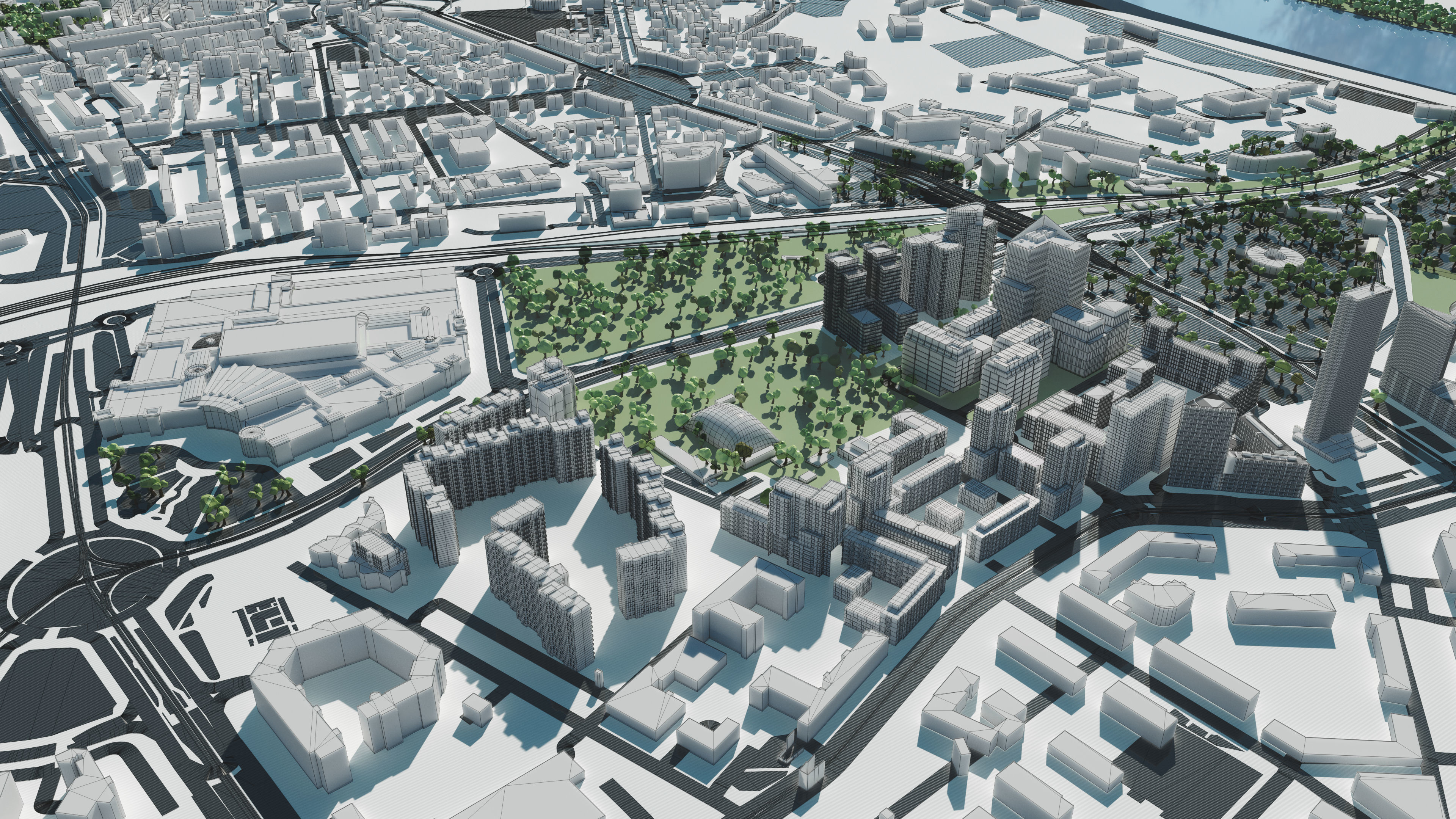 City model - Warsaw Capitol of Poland - Low poly buildings 3D model_24