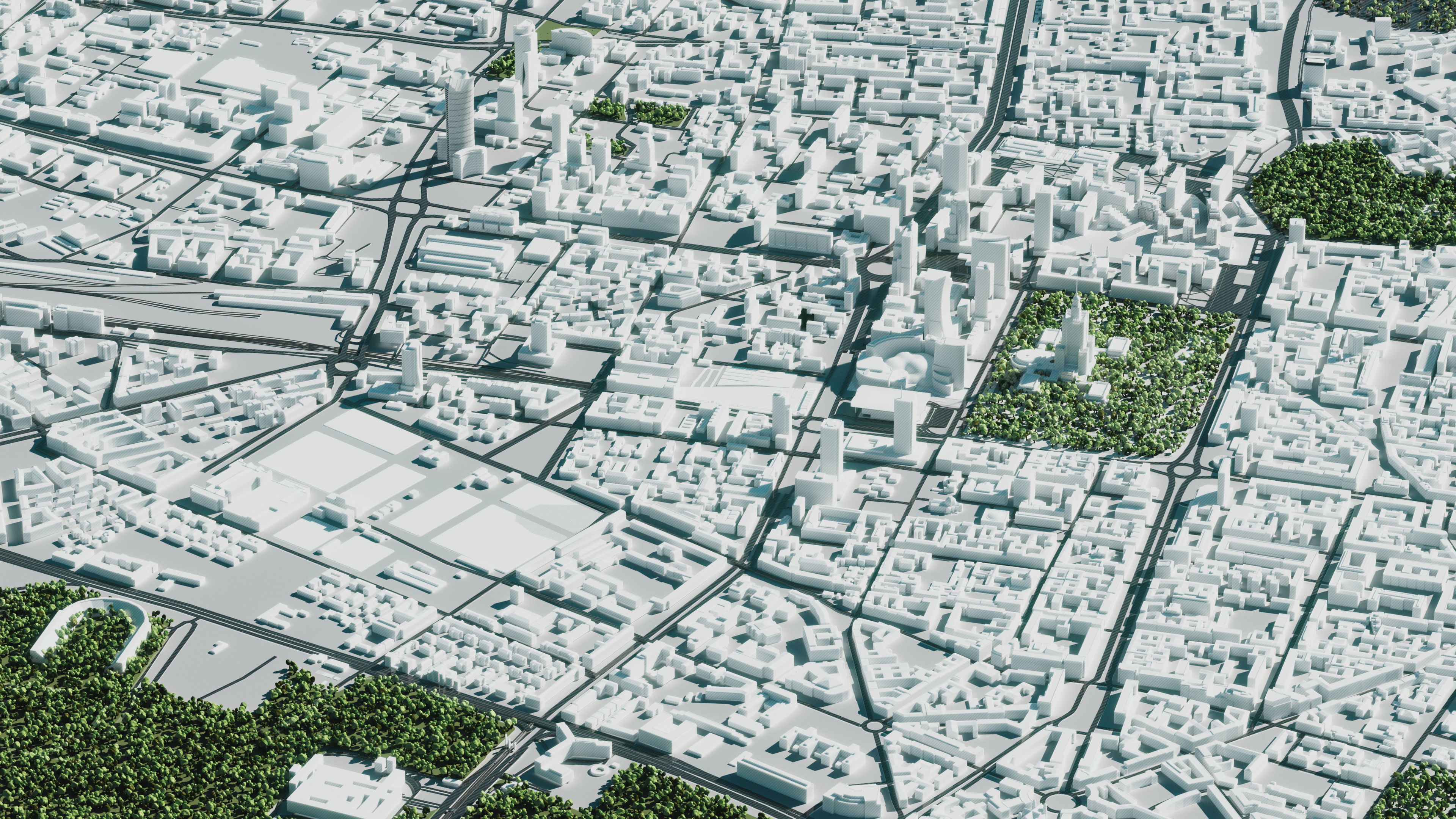 City model - Warsaw Capitol of Poland - Low poly buildings 3D model_10