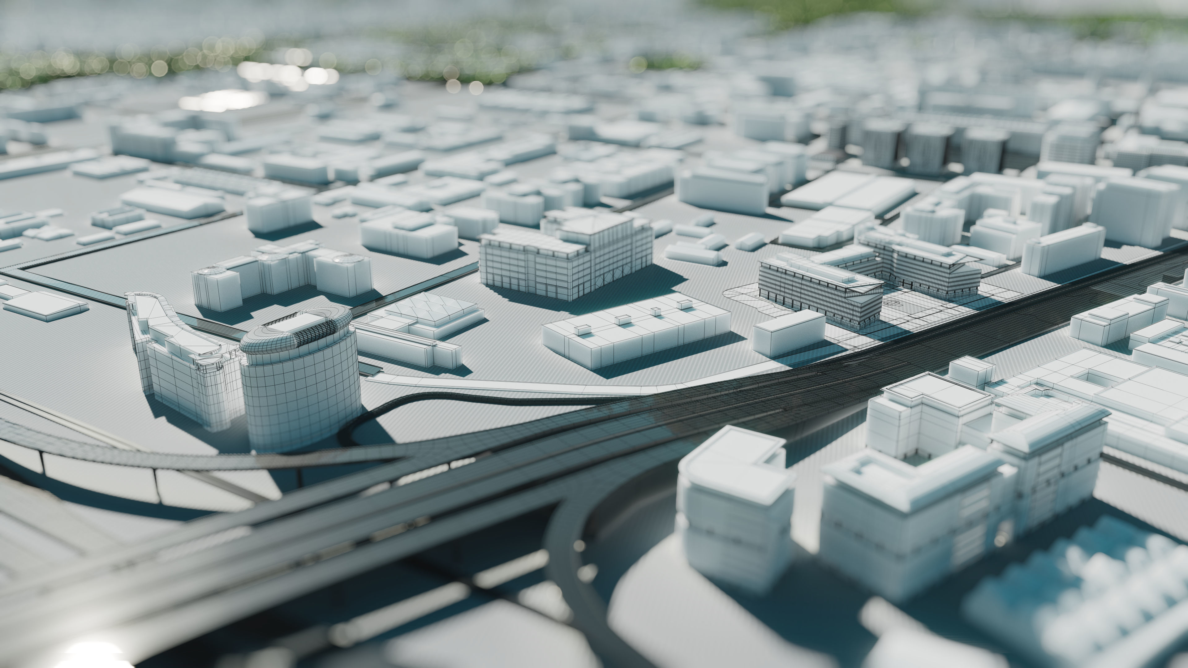 City model - Warsaw Capitol of Poland - Low poly buildings 3D model_6