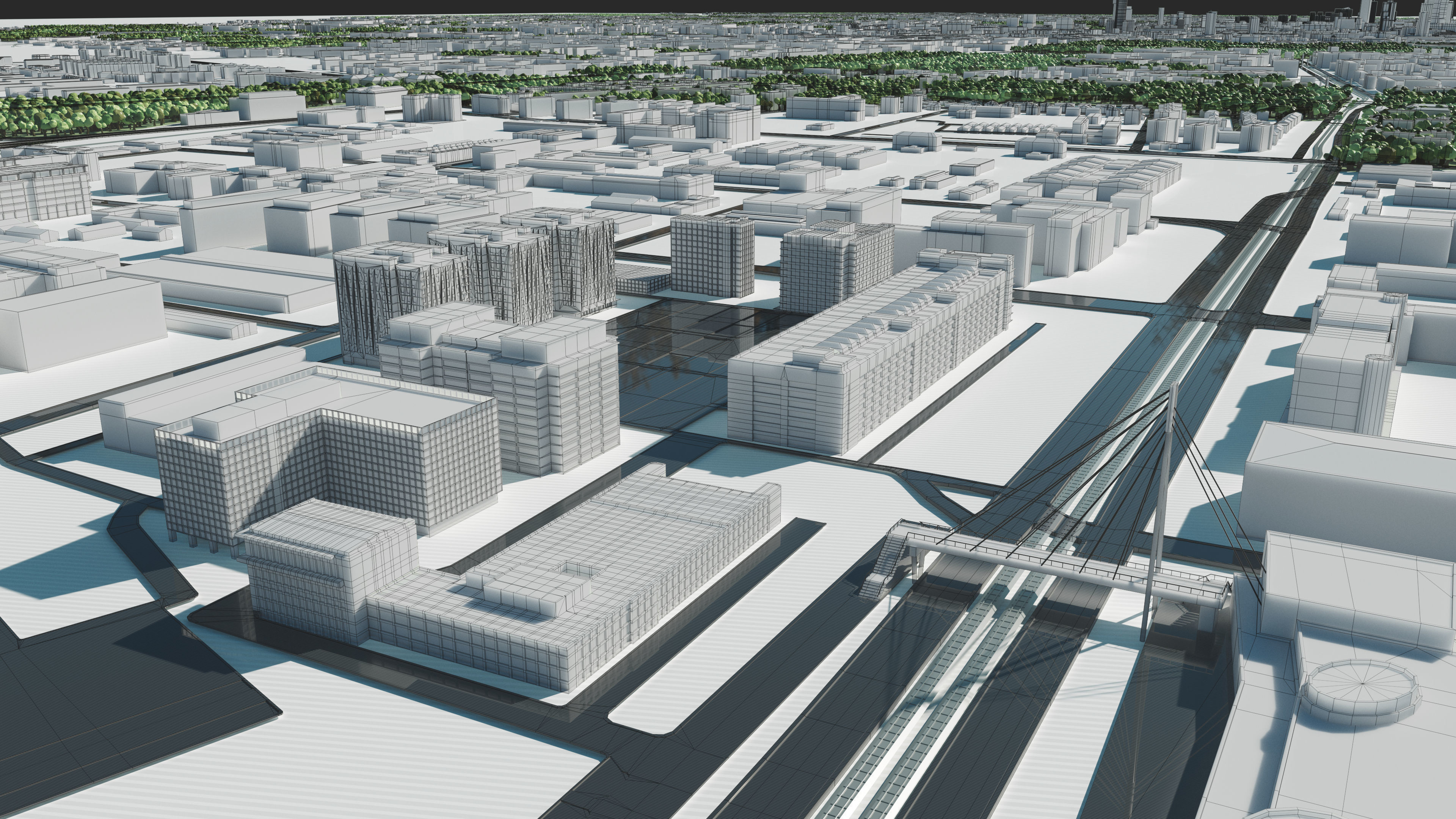 City model - Warsaw Capitol of Poland - Low poly buildings 3D model_28