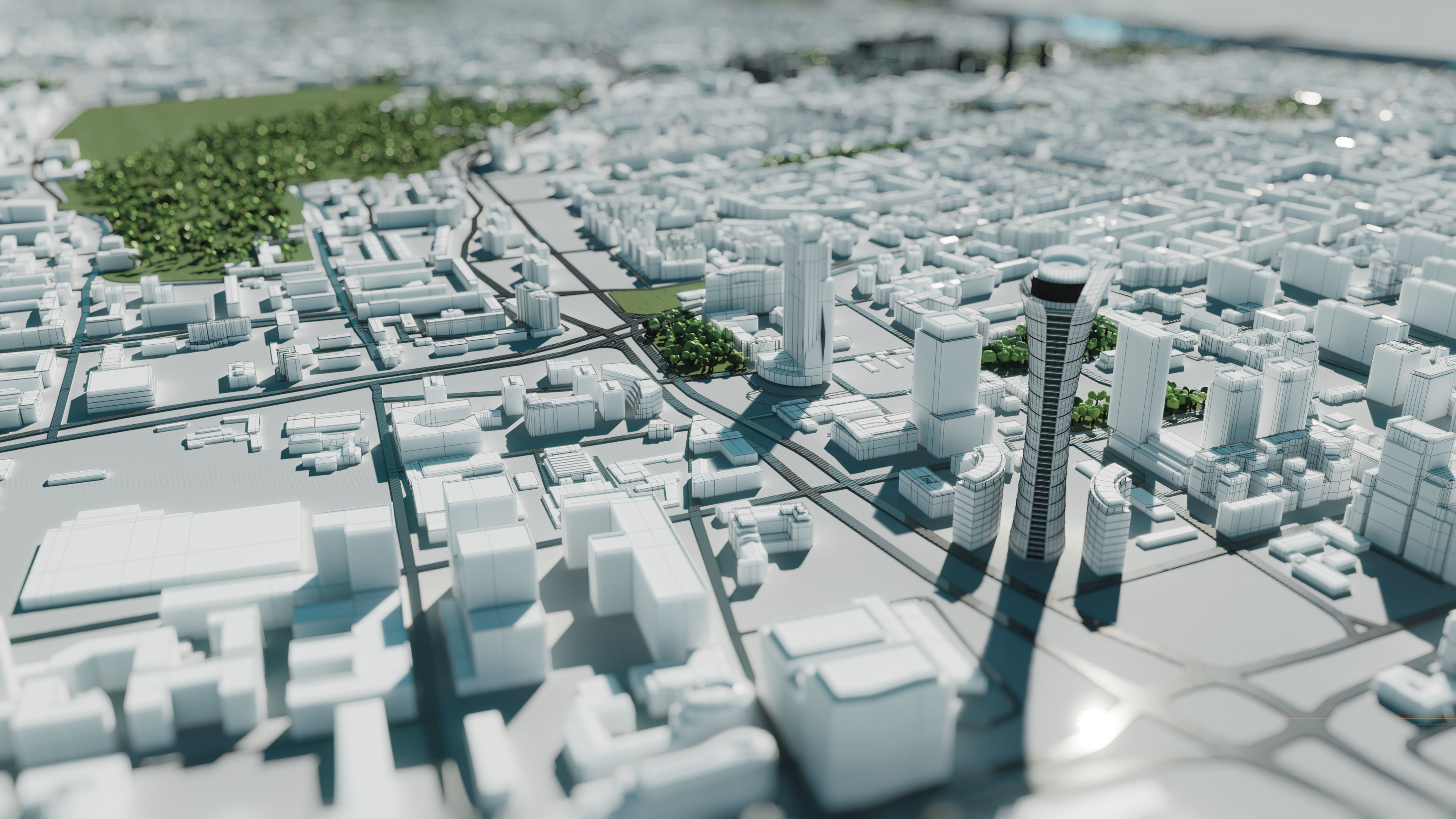 City model - Warsaw Capitol of Poland - Low poly buildings 3D model_2