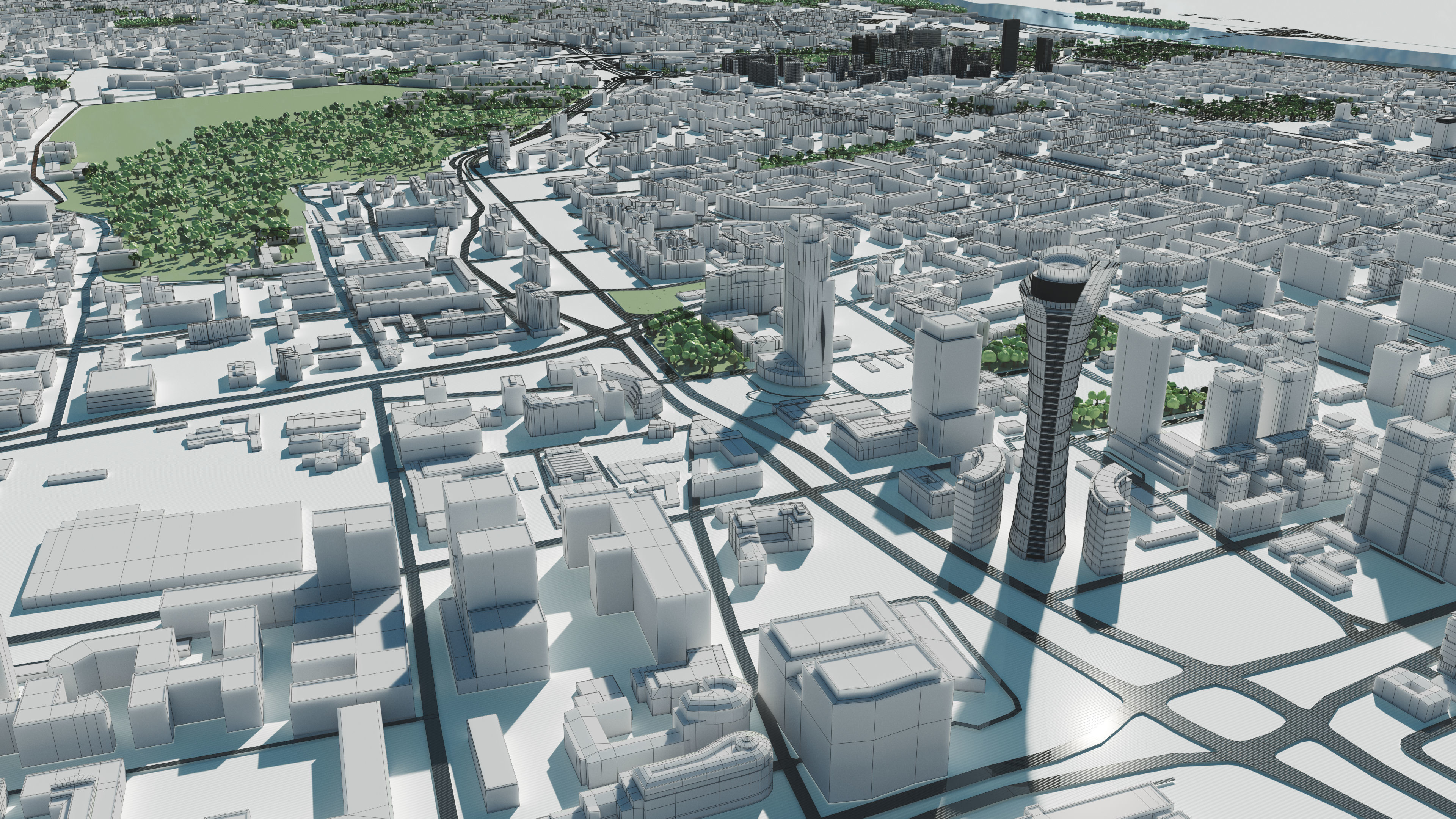 City model - Warsaw Capitol of Poland - Low poly buildings 3D model_25