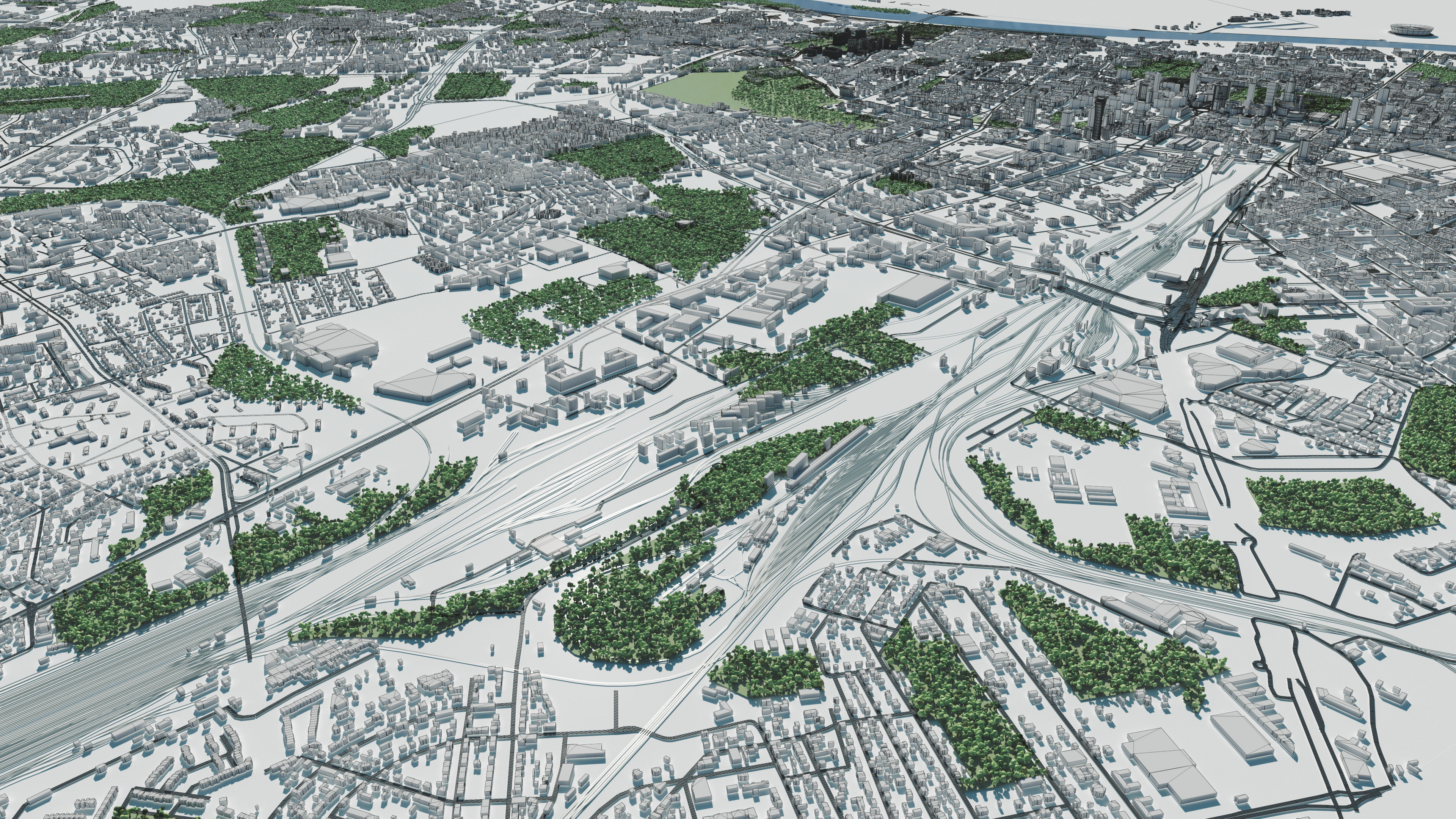 City model - Warsaw Capitol of Poland - Low poly buildings 3D model_29