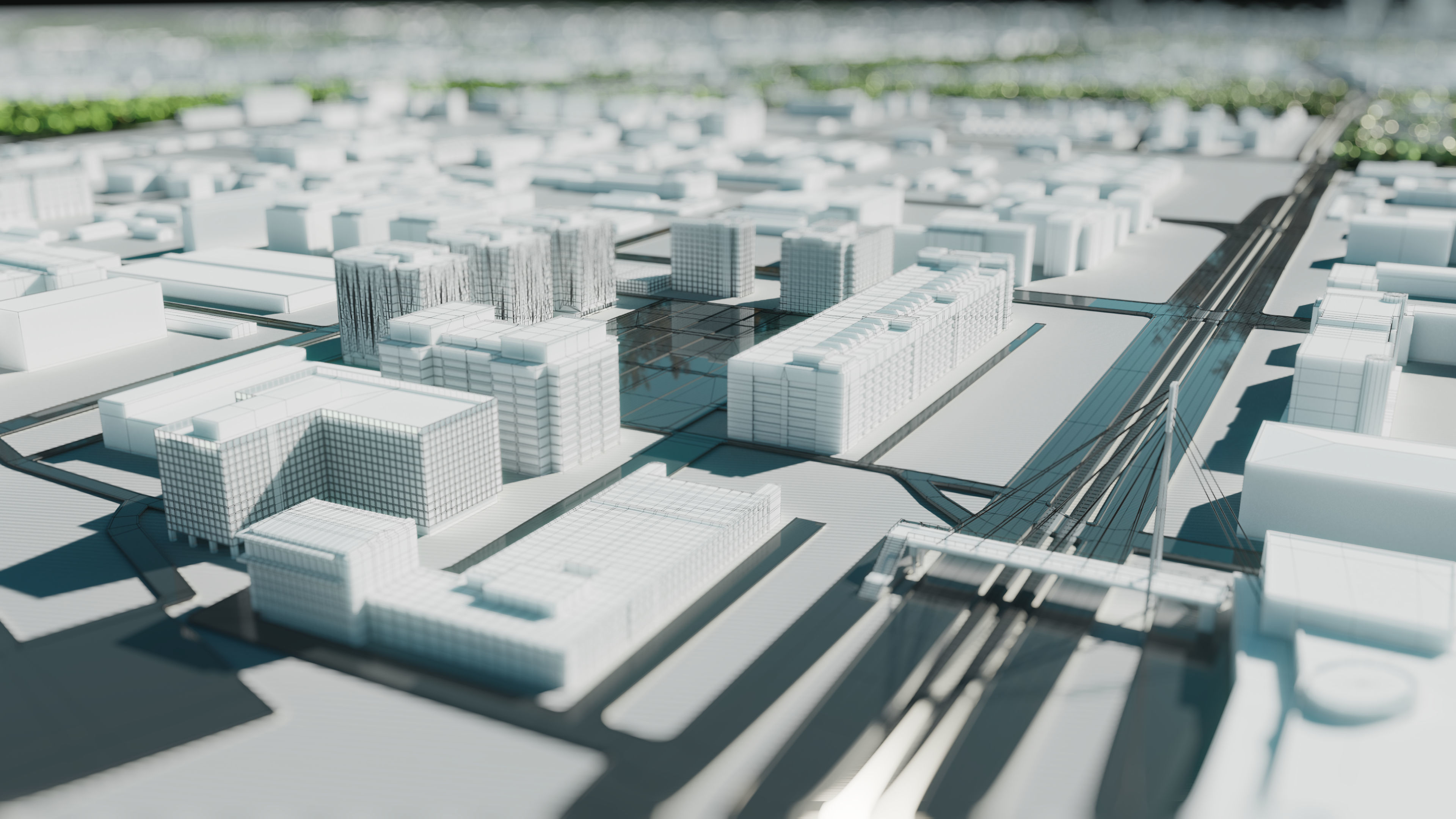 City model - Warsaw Capitol of Poland - Low poly buildings 3D model_4