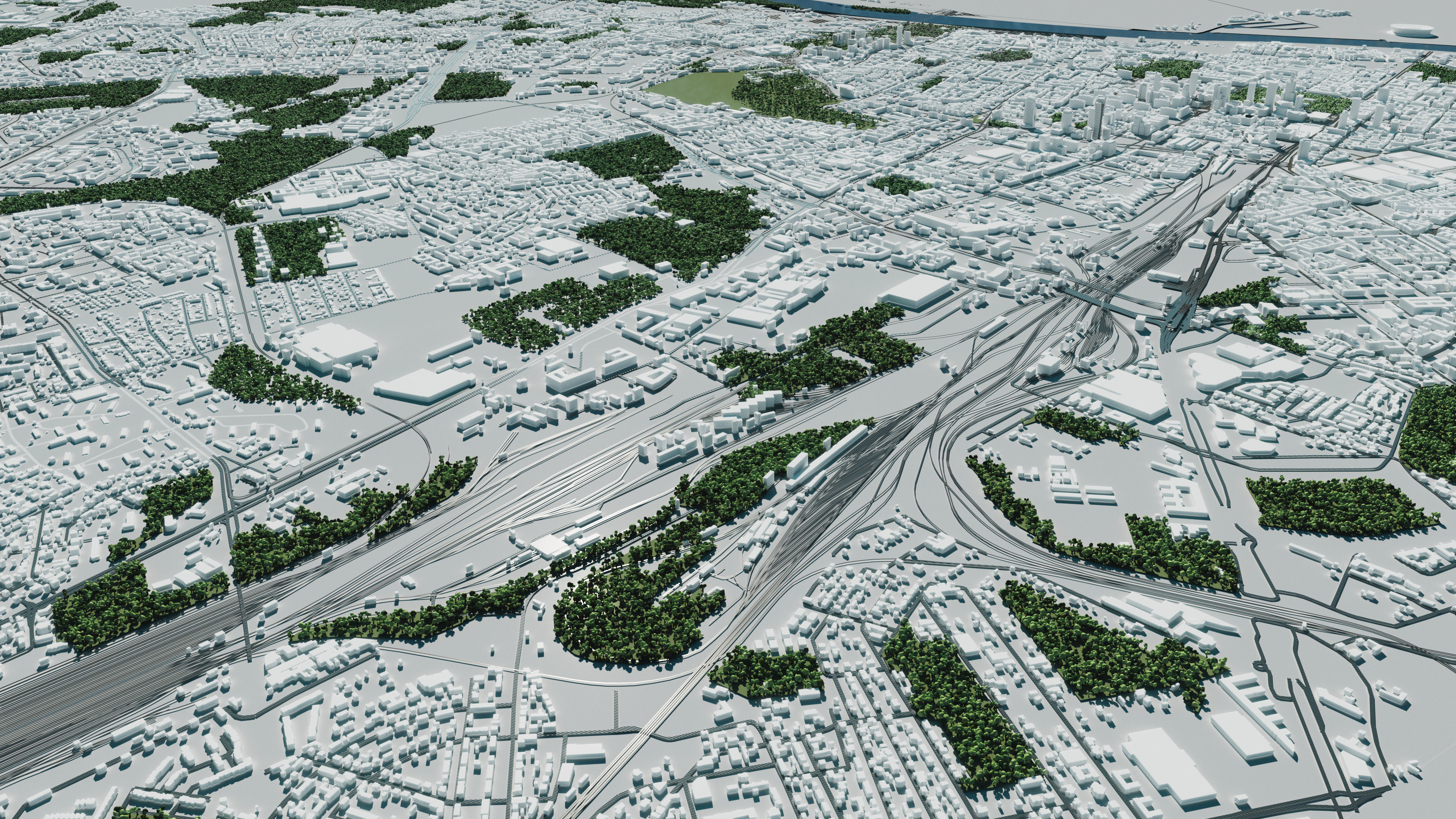 City model - Warsaw Capitol of Poland - Low poly buildings 3D model_19