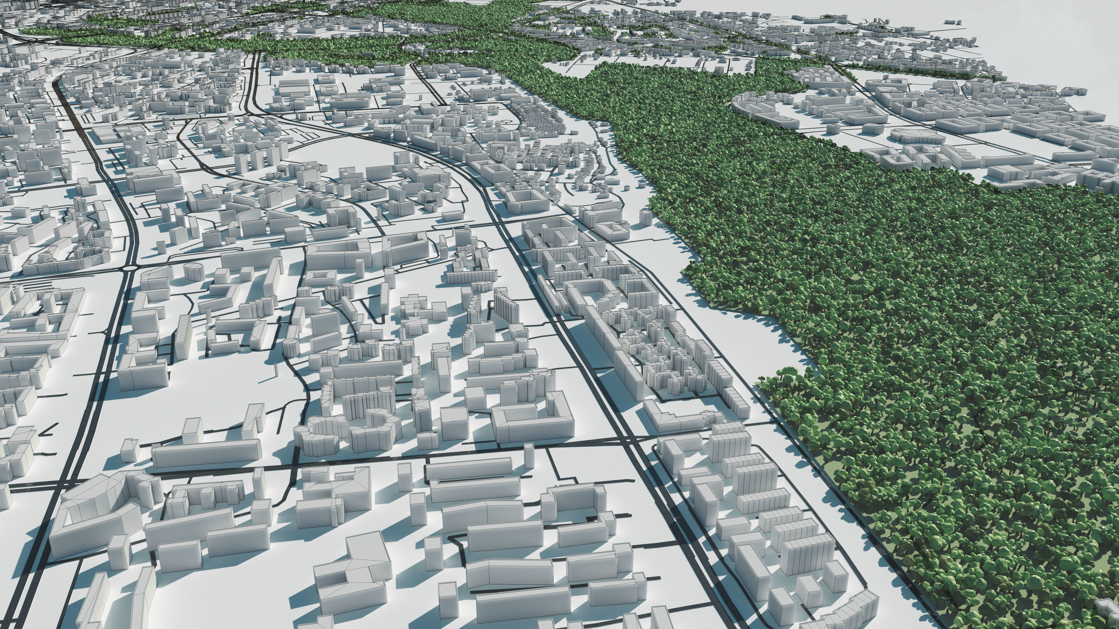 City model - Warsaw Capitol of Poland - Low poly buildings 3D model_22