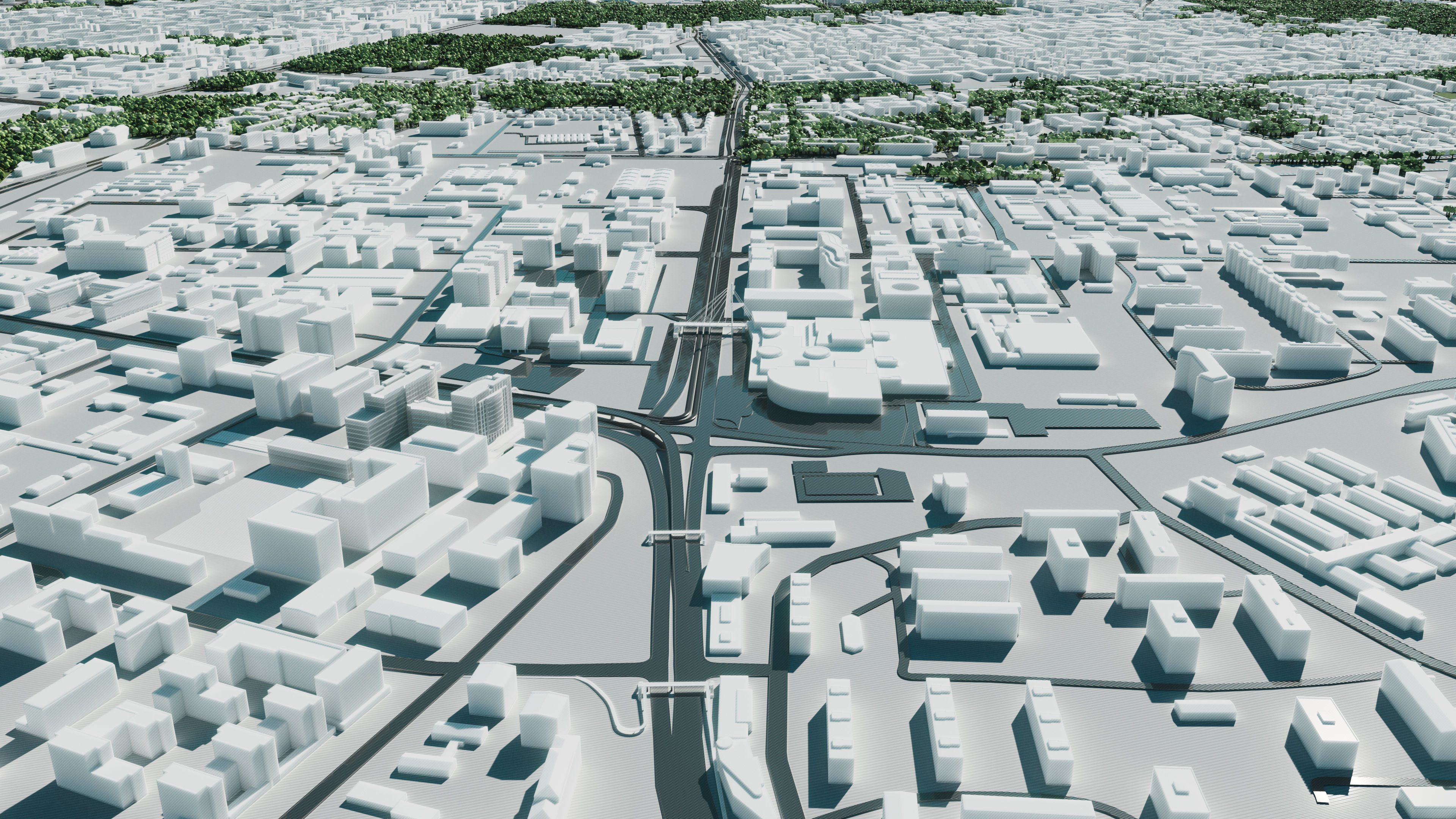 City model - Warsaw Capitol of Poland - Low poly buildings 3D model_12