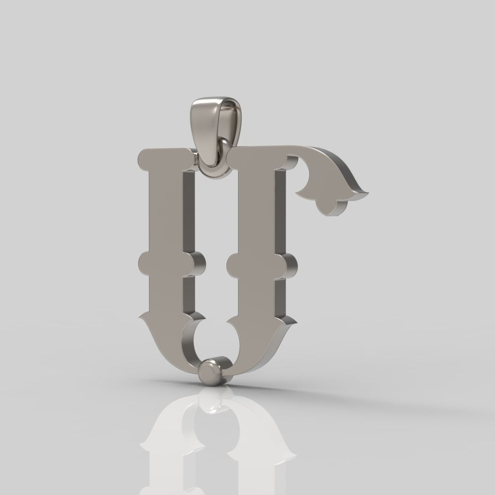 Decorative Letter M 3D print model_13