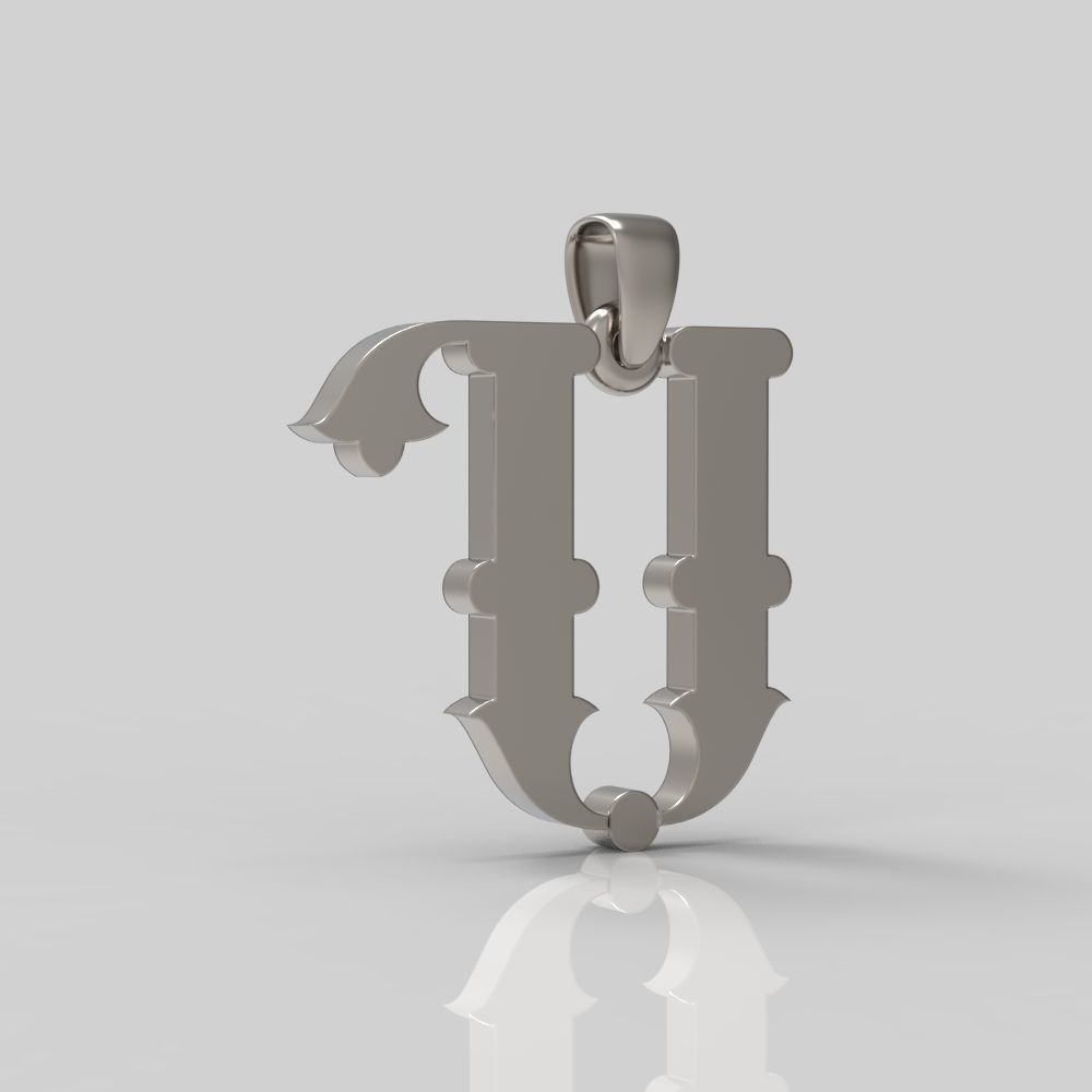 Decorative Letter M 3D print model_3