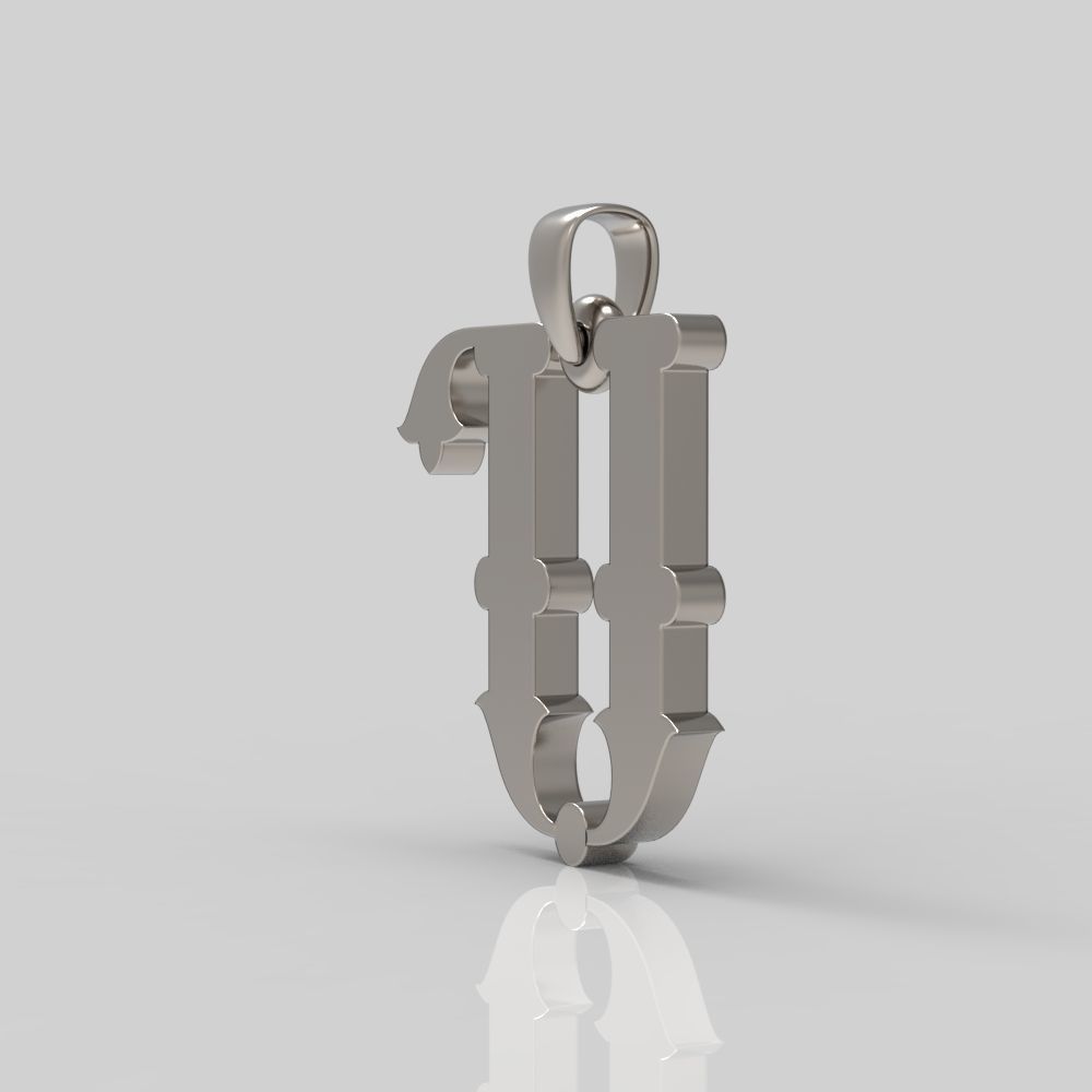 Decorative Letter M 3D print model_9