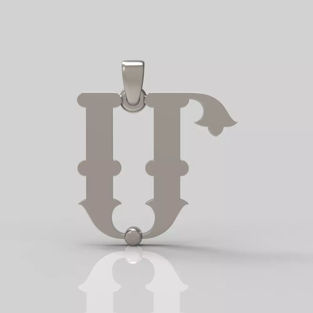 Decorative Letter M 3D print model_0