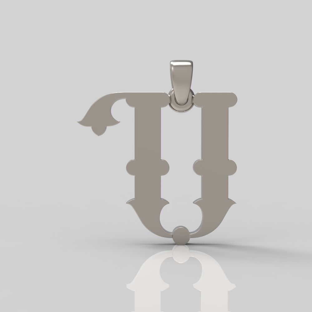 Decorative Letter M 3D print model_7