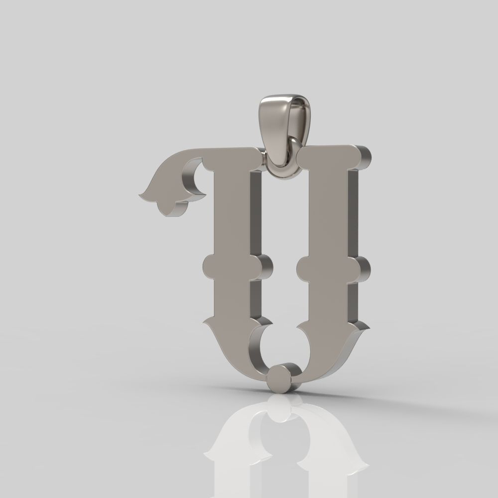 Decorative Letter M 3D print model_8