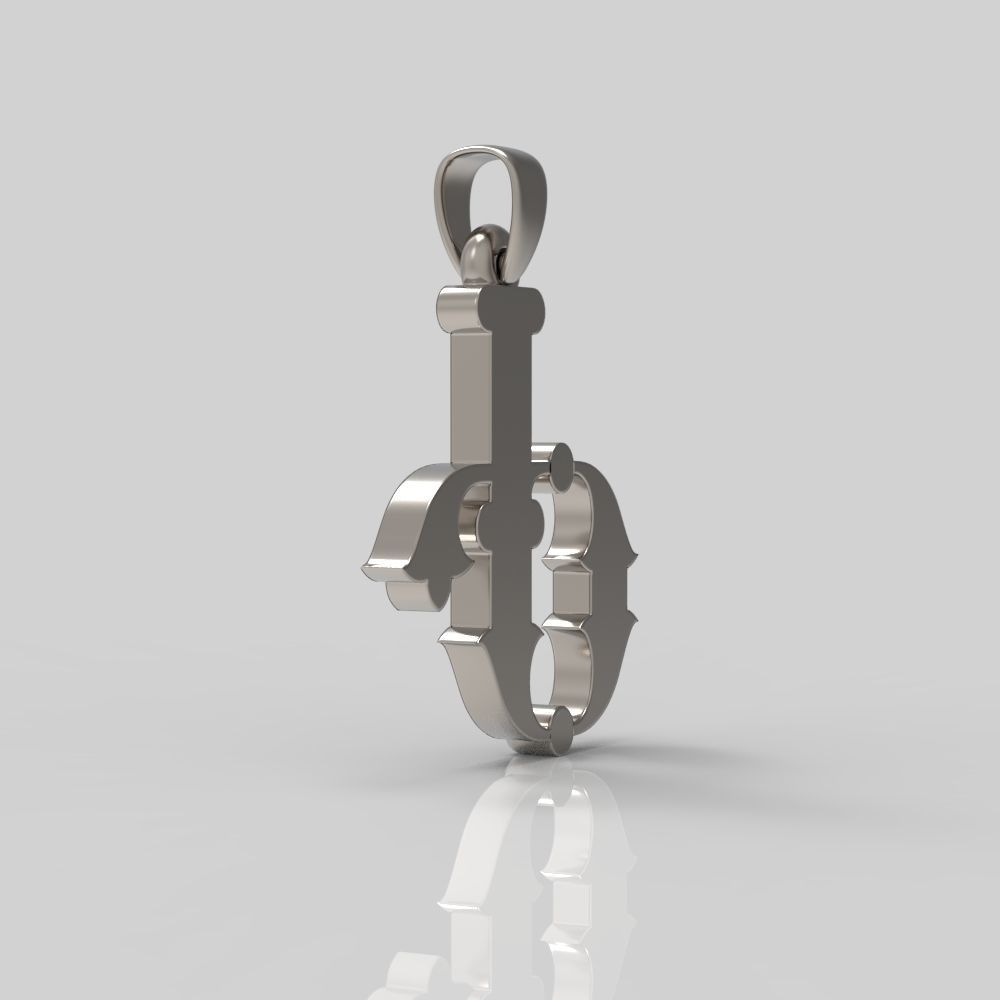 Decorative Letter Ge 3D print model_6