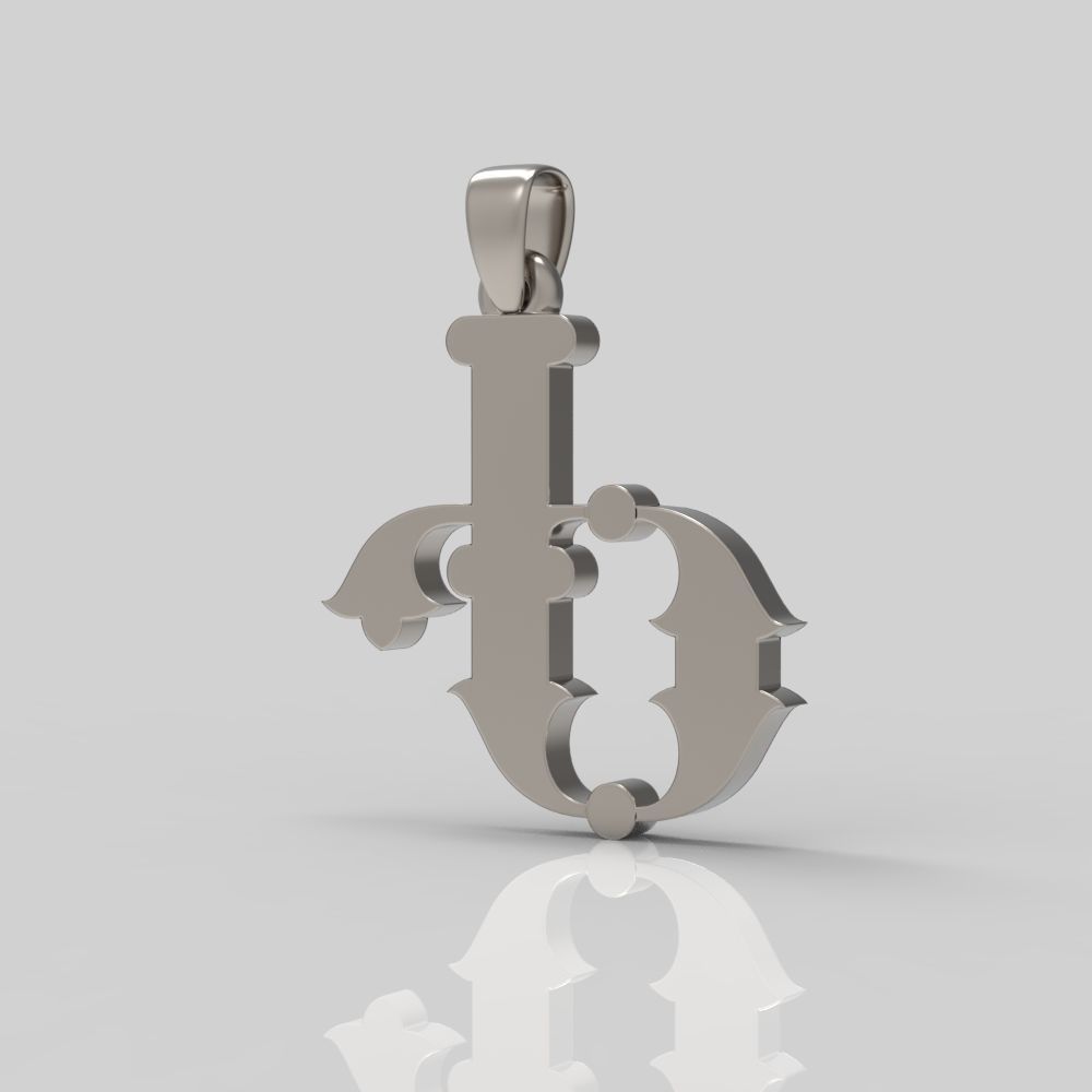 Decorative Letter Ge 3D print model_8