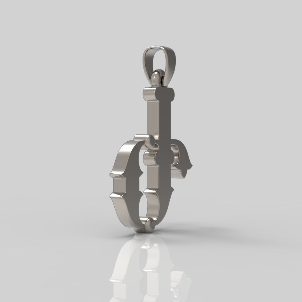 Decorative Letter Ge 3D print model_11