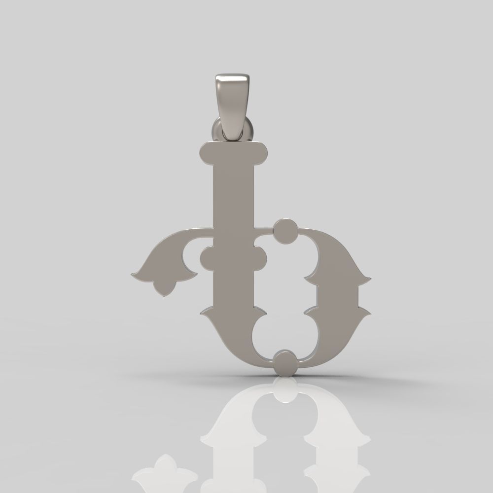 Decorative Letter Ge 3D print model_7