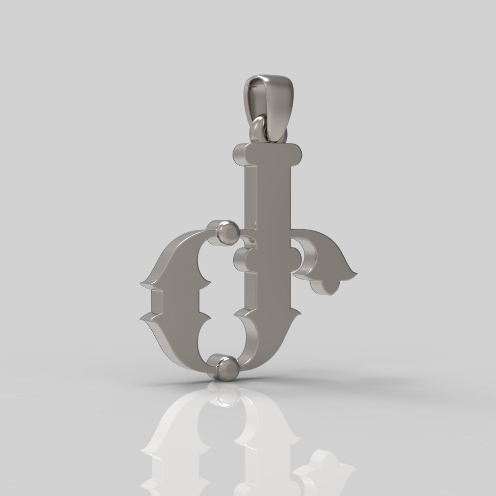 Decorative Letter Ge 3D print model_12