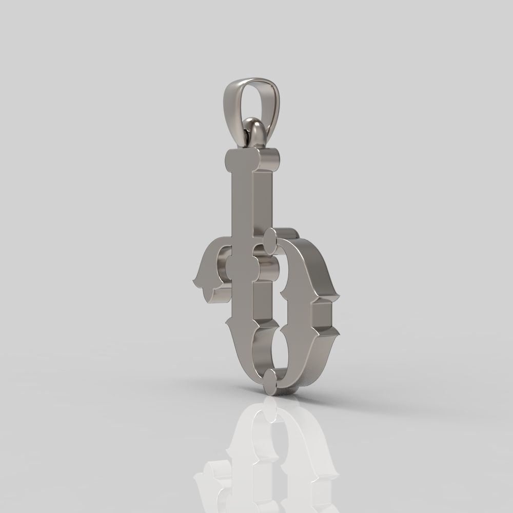 Decorative Letter Ge 3D print model_9