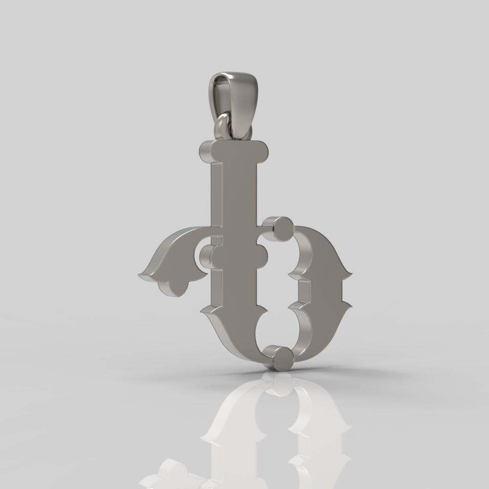 Decorative Letter Ge 3D print model_3