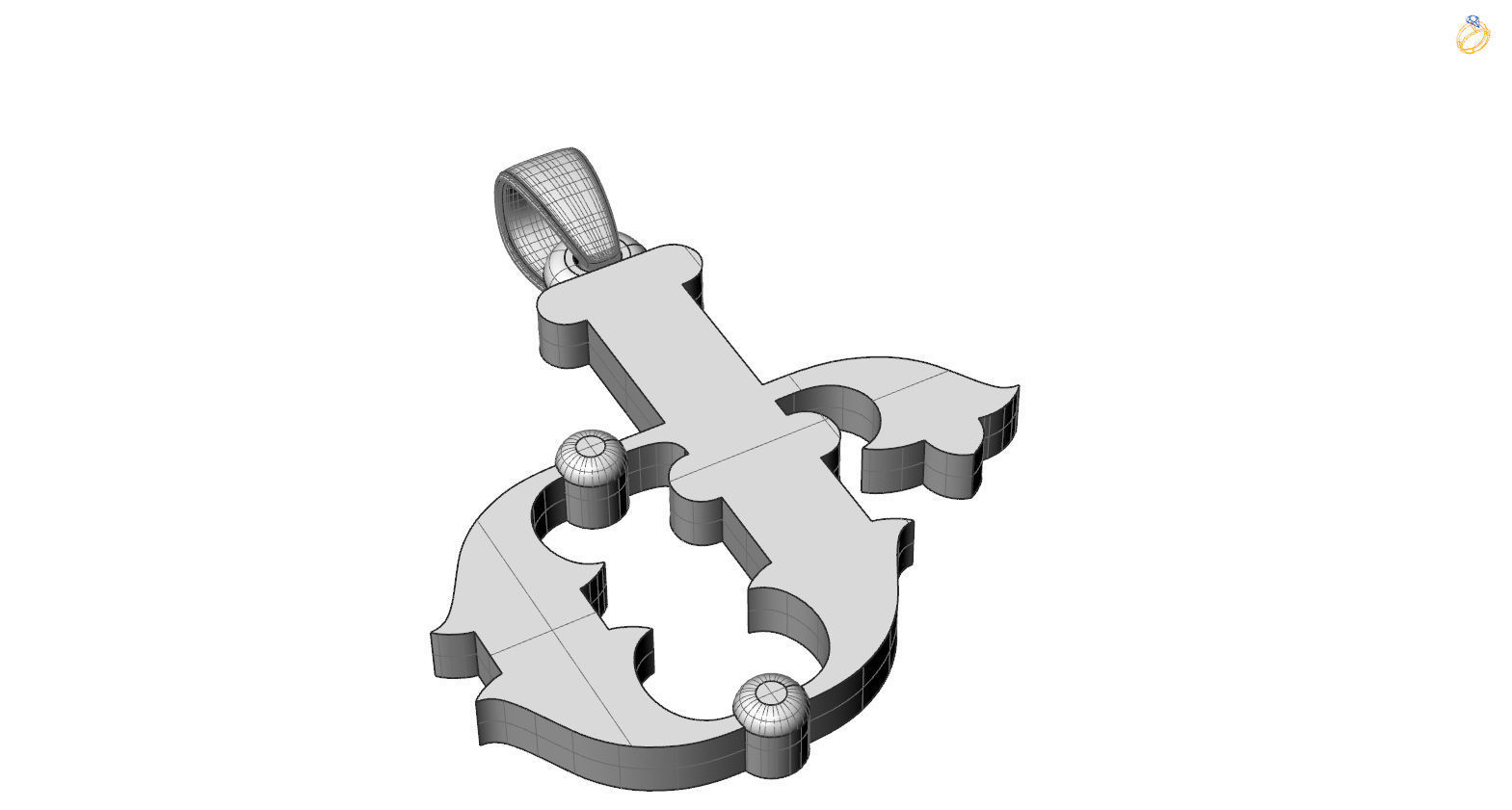 Decorative Letter Ge 3D print model_2