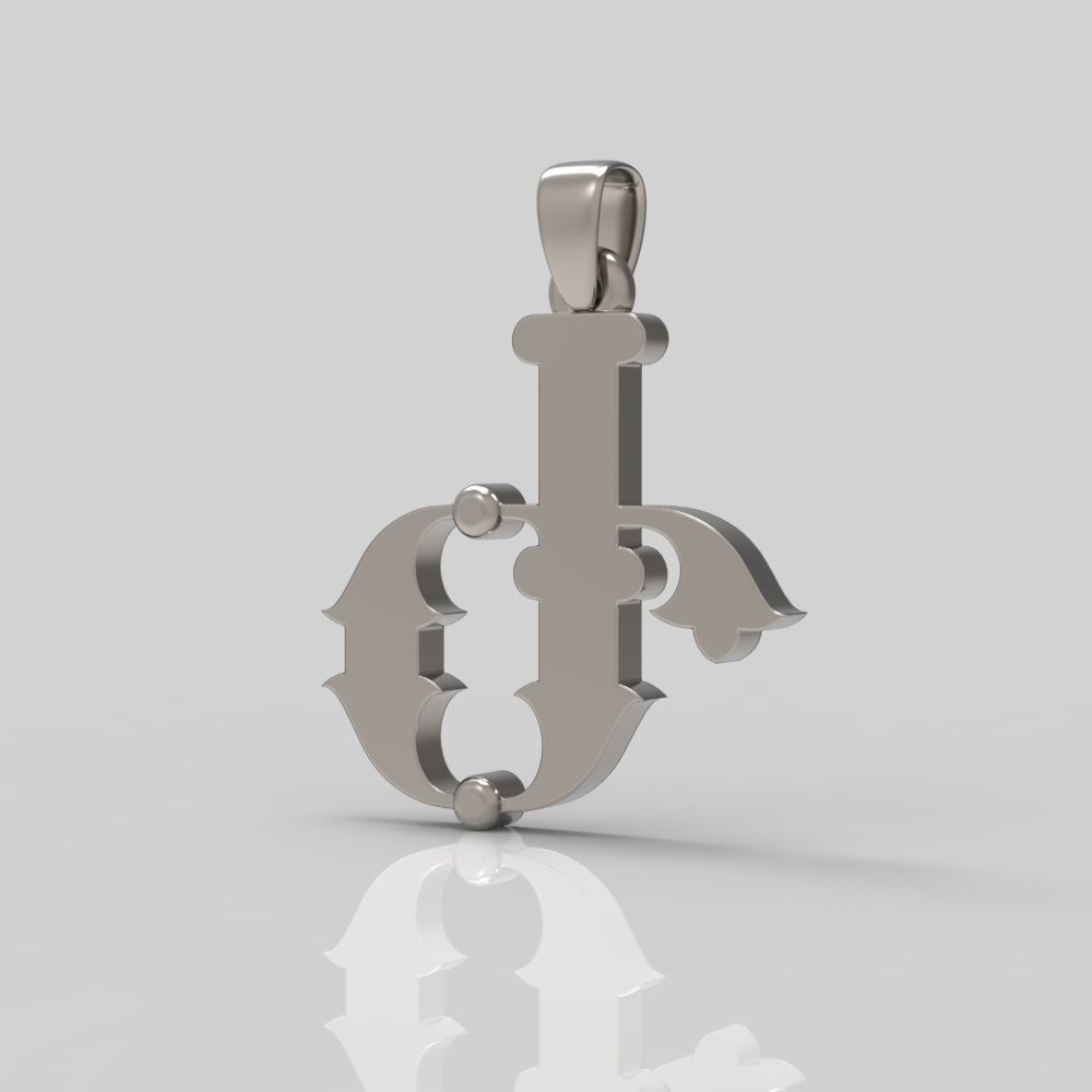 Decorative Letter Ge 3D print model_13