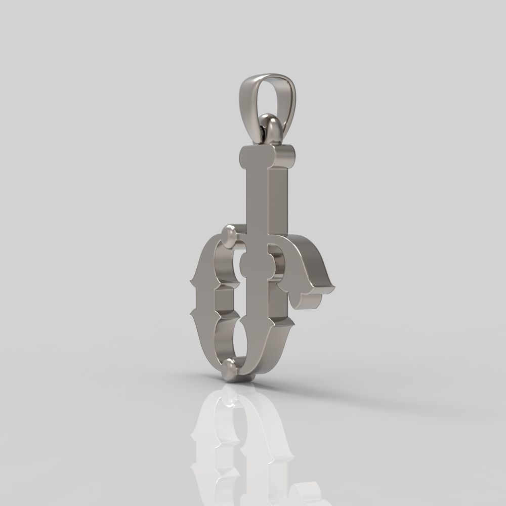 Decorative Letter Ge 3D print model_4