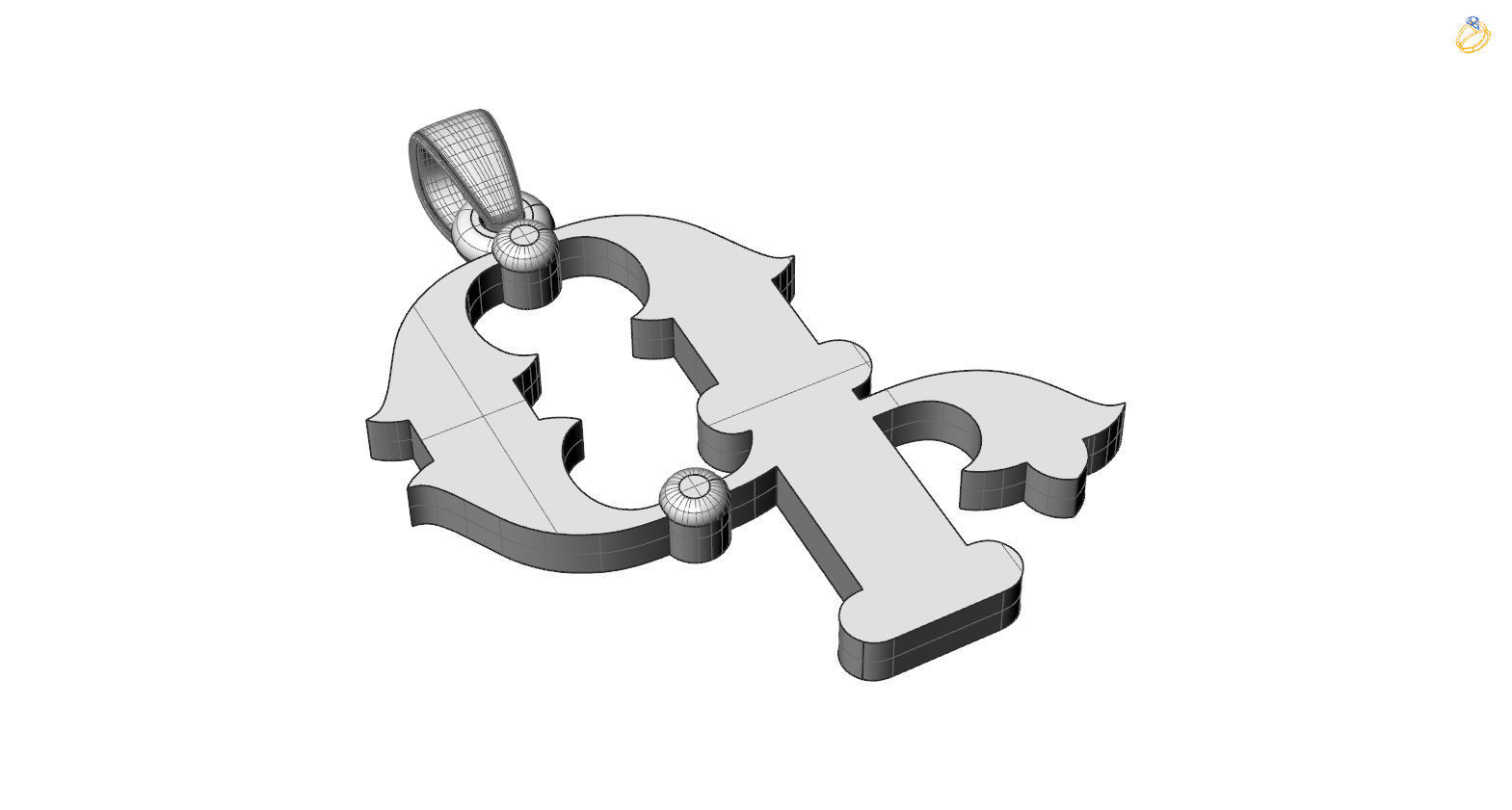 Decorative Letter G 3D print model_2