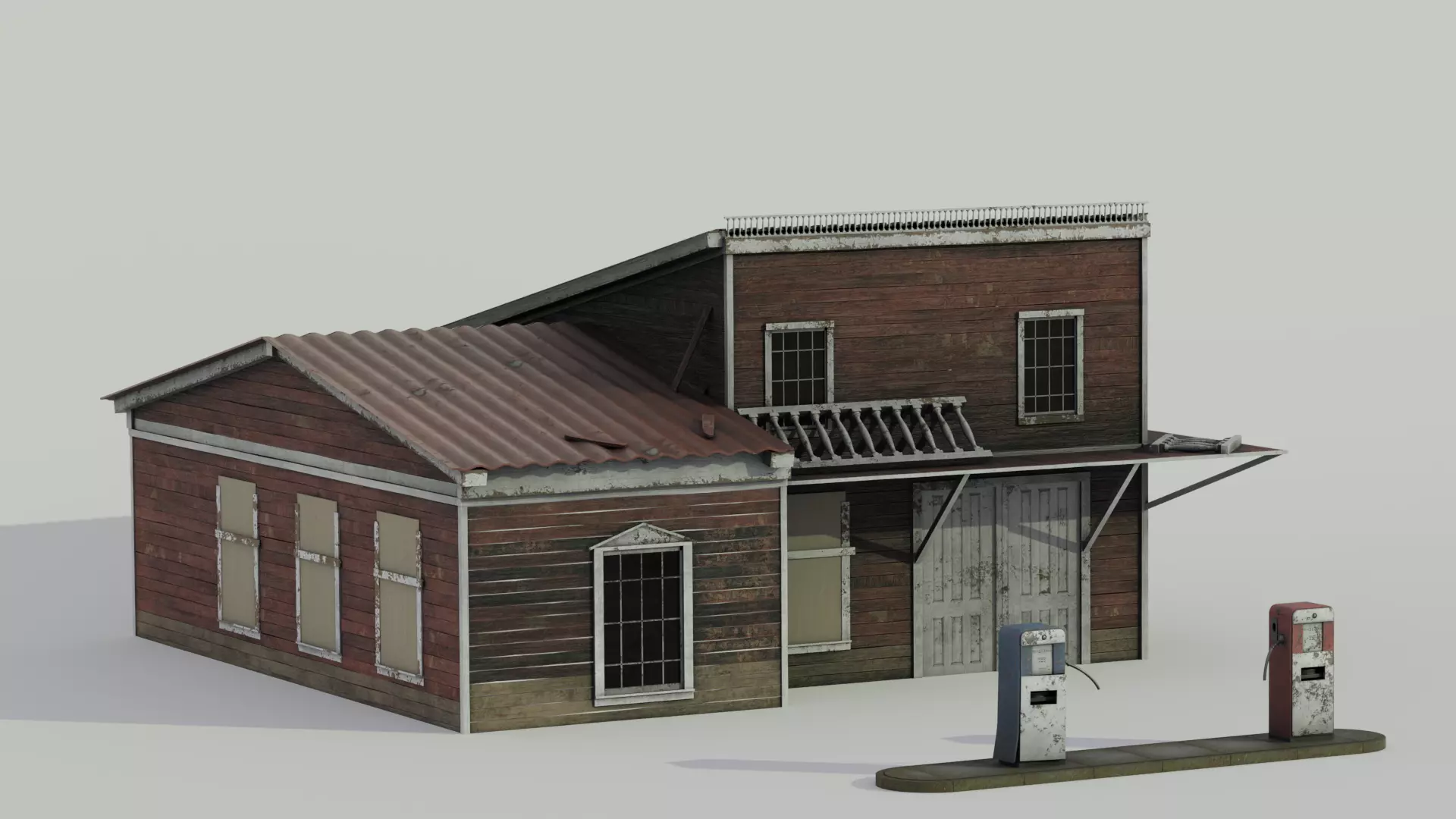 Gas Station 3D model_0