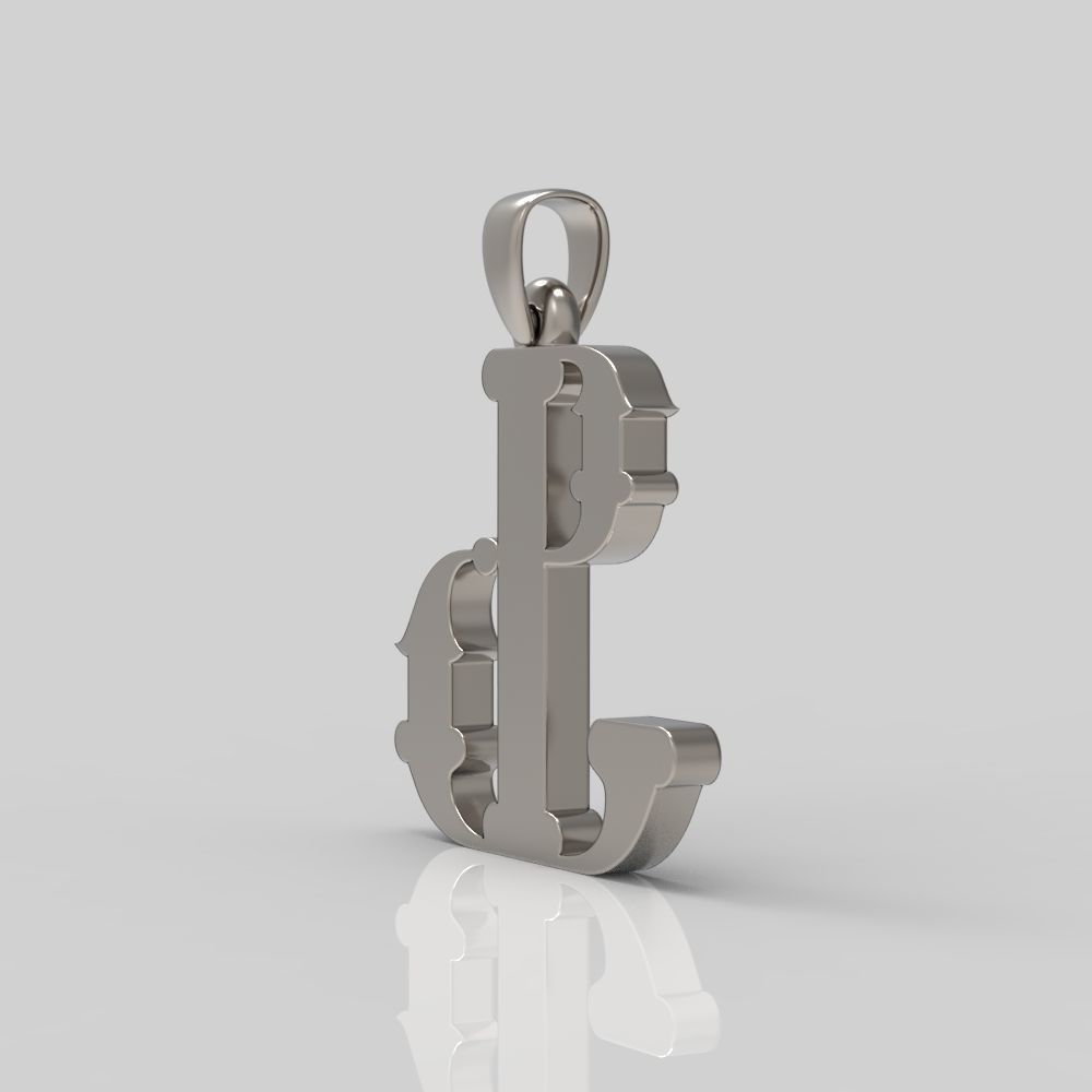 Decorative Letter F 3D print model_9