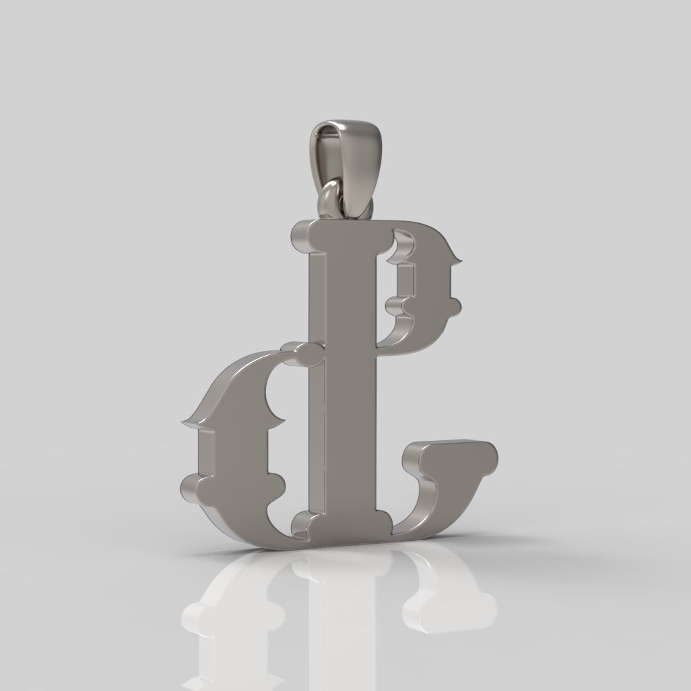 Decorative Letter F 3D print model_3