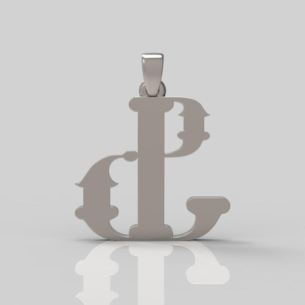 Decorative Letter F 3D print model_7