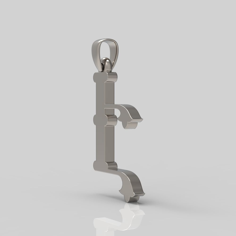 Decorative Letter Eh 3D print model_4